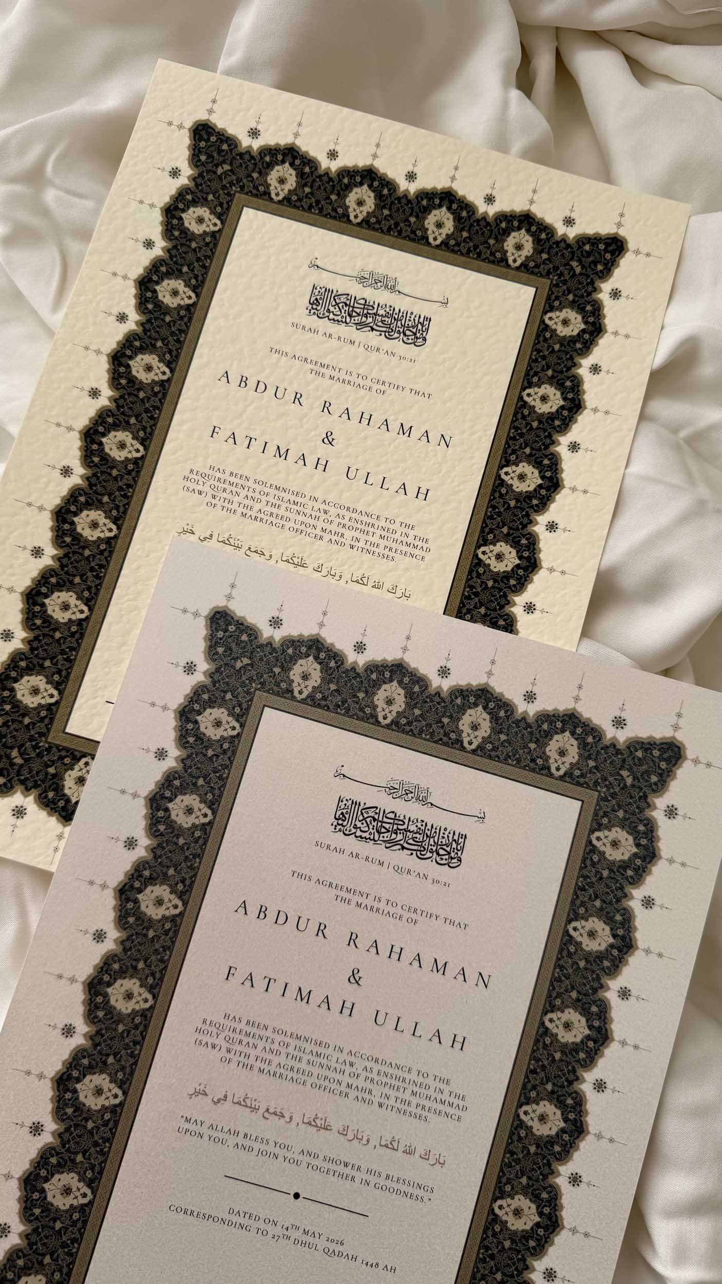 Nikah Certificate - Sapphire Serenity + Pen