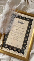 Bundle: Nikah Certificate - Sapphire Serenity + Frame + Pen