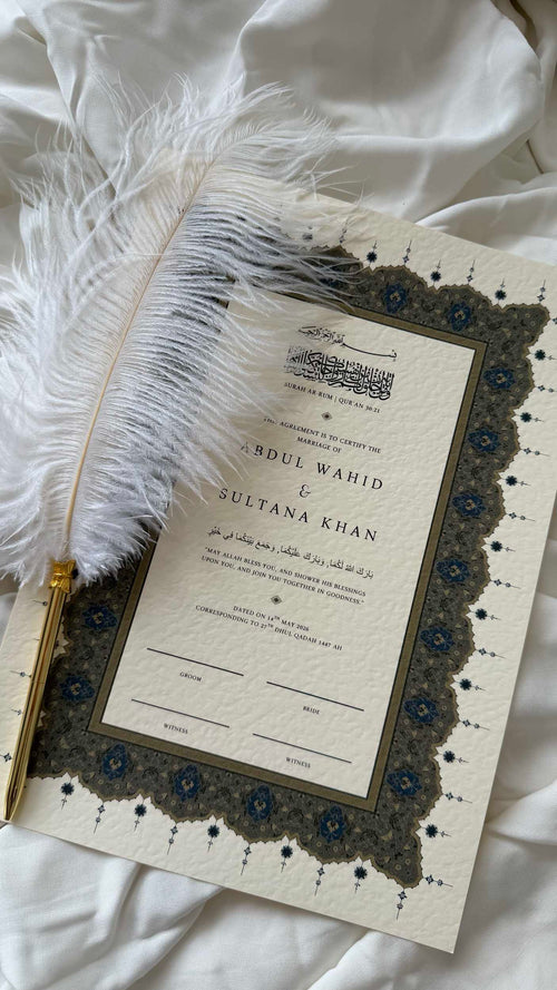 Bundle: Nikah Certificate - Path of Devotion  + Frame + Pen