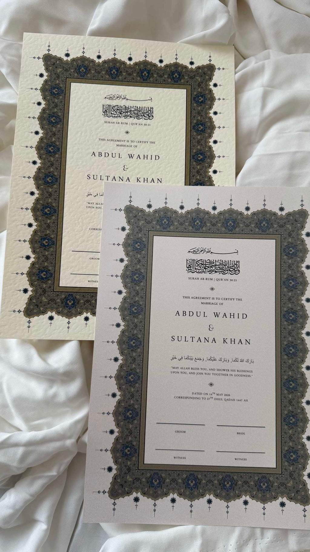 Bundle: Nikah Certificate - Path of Devotion  + Frame + Pen