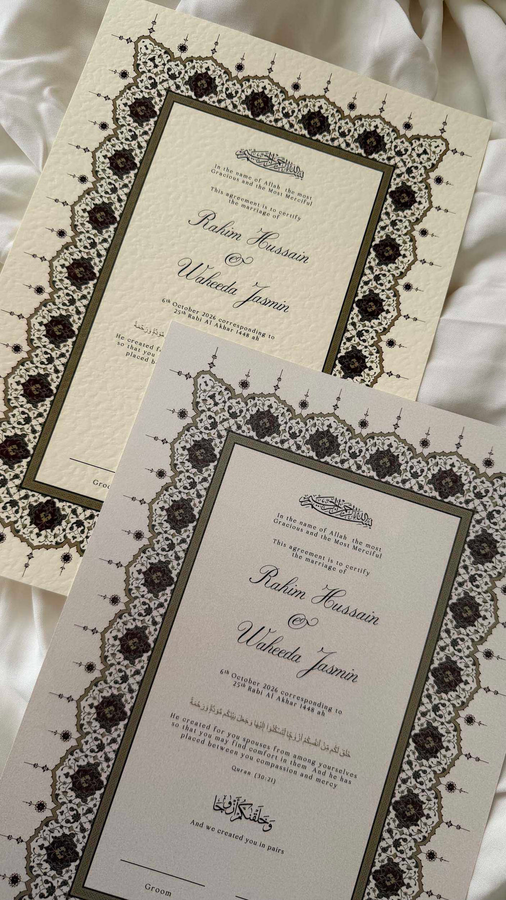 Nikah Certificate - Rosebound Hearts + Pen
