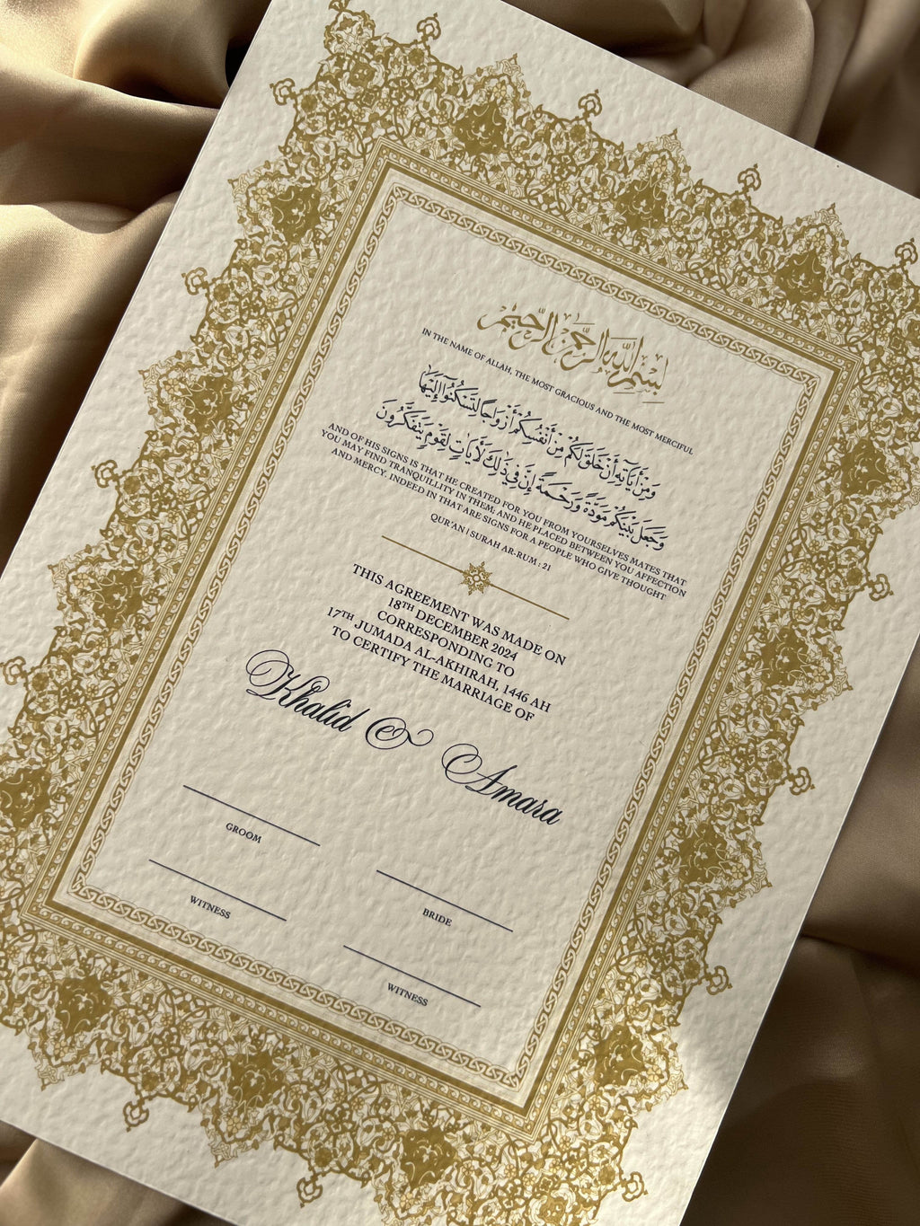 Nikah Certificate - Treasure of Shine + Pen