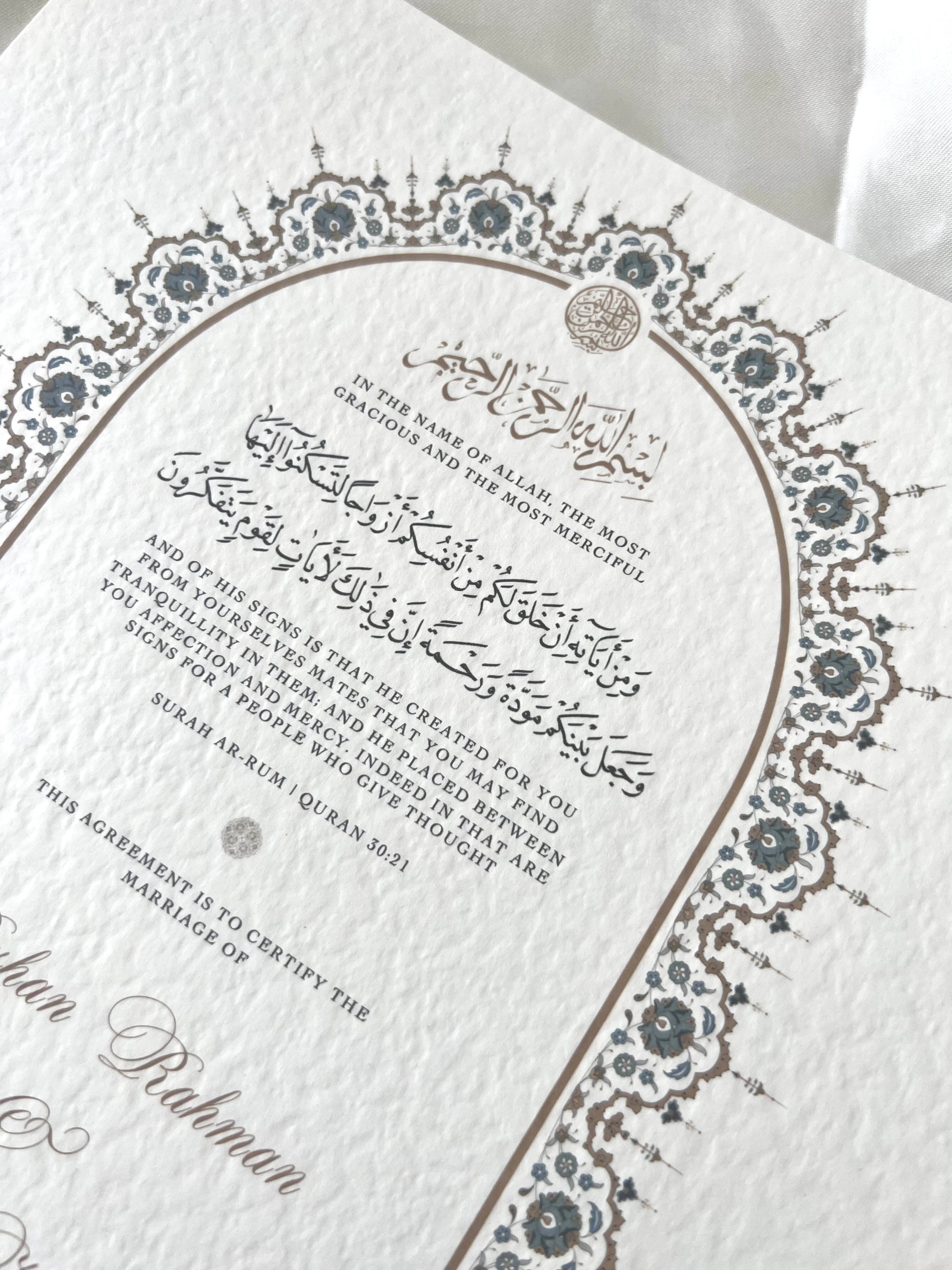 Nikah Certificate - Contract of Affection + Pen