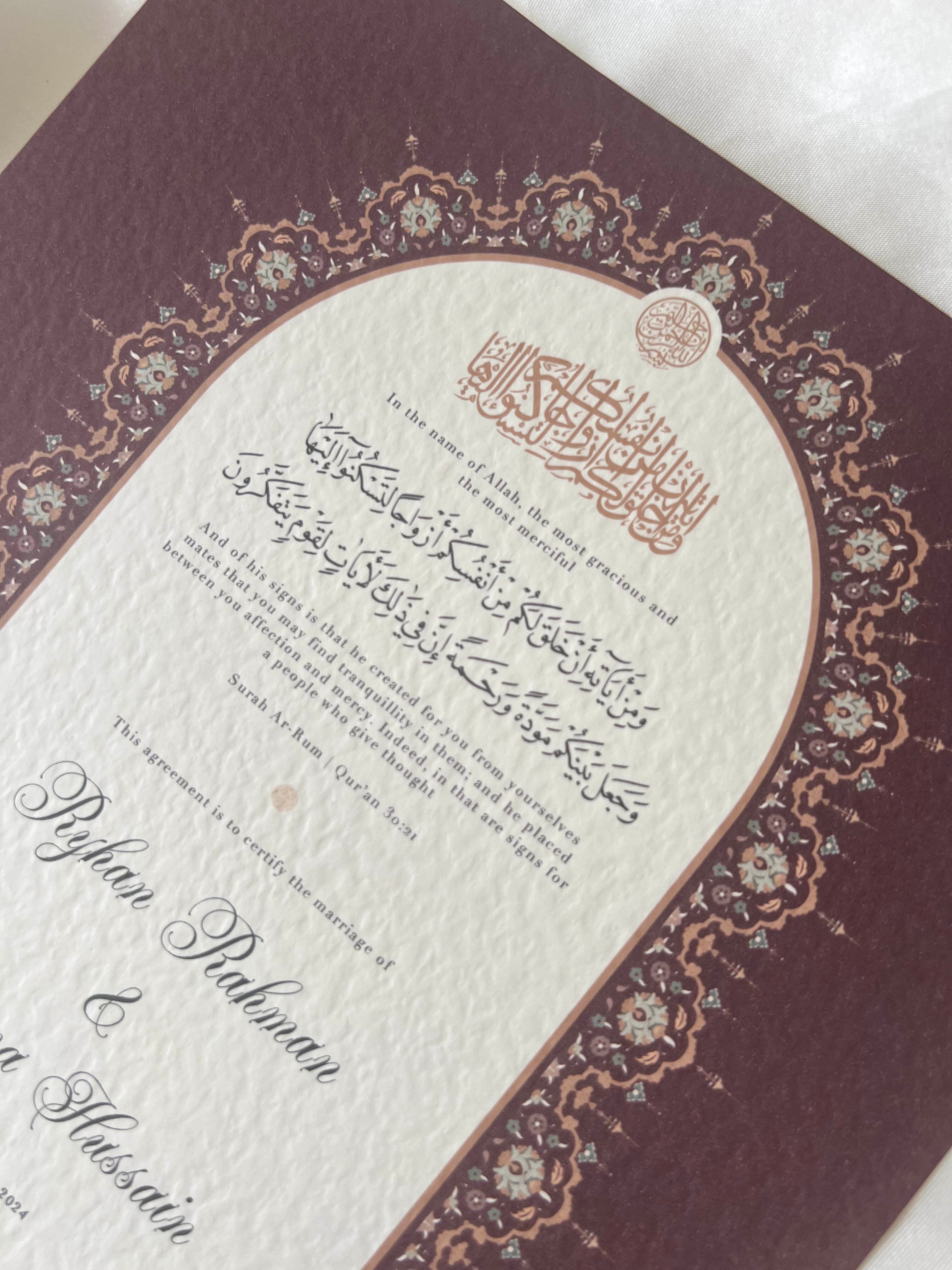 Nikah Certificate - Tale of the Heart + Pen
