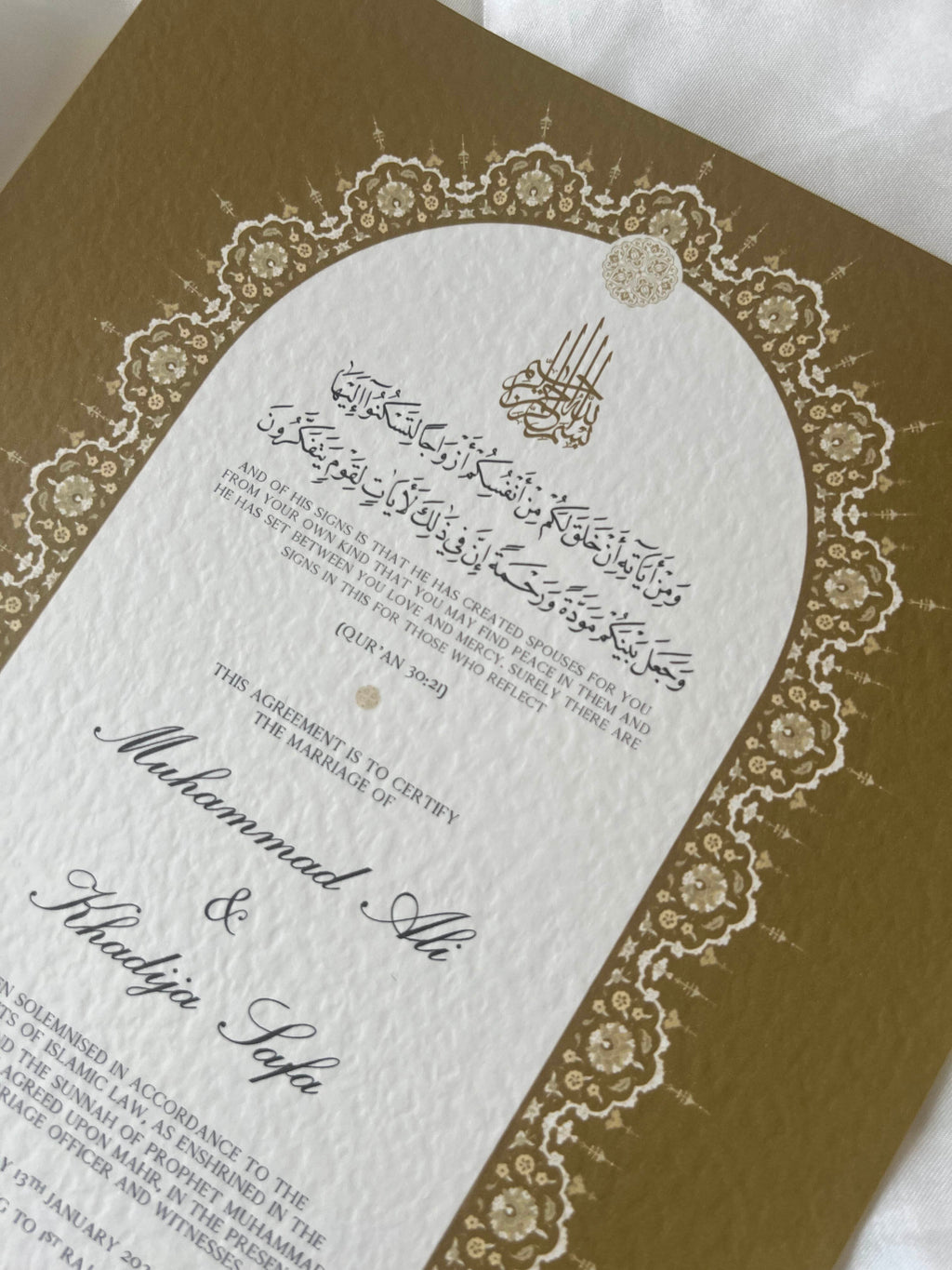 Nikah Certificate - Moment of Promise + Pen