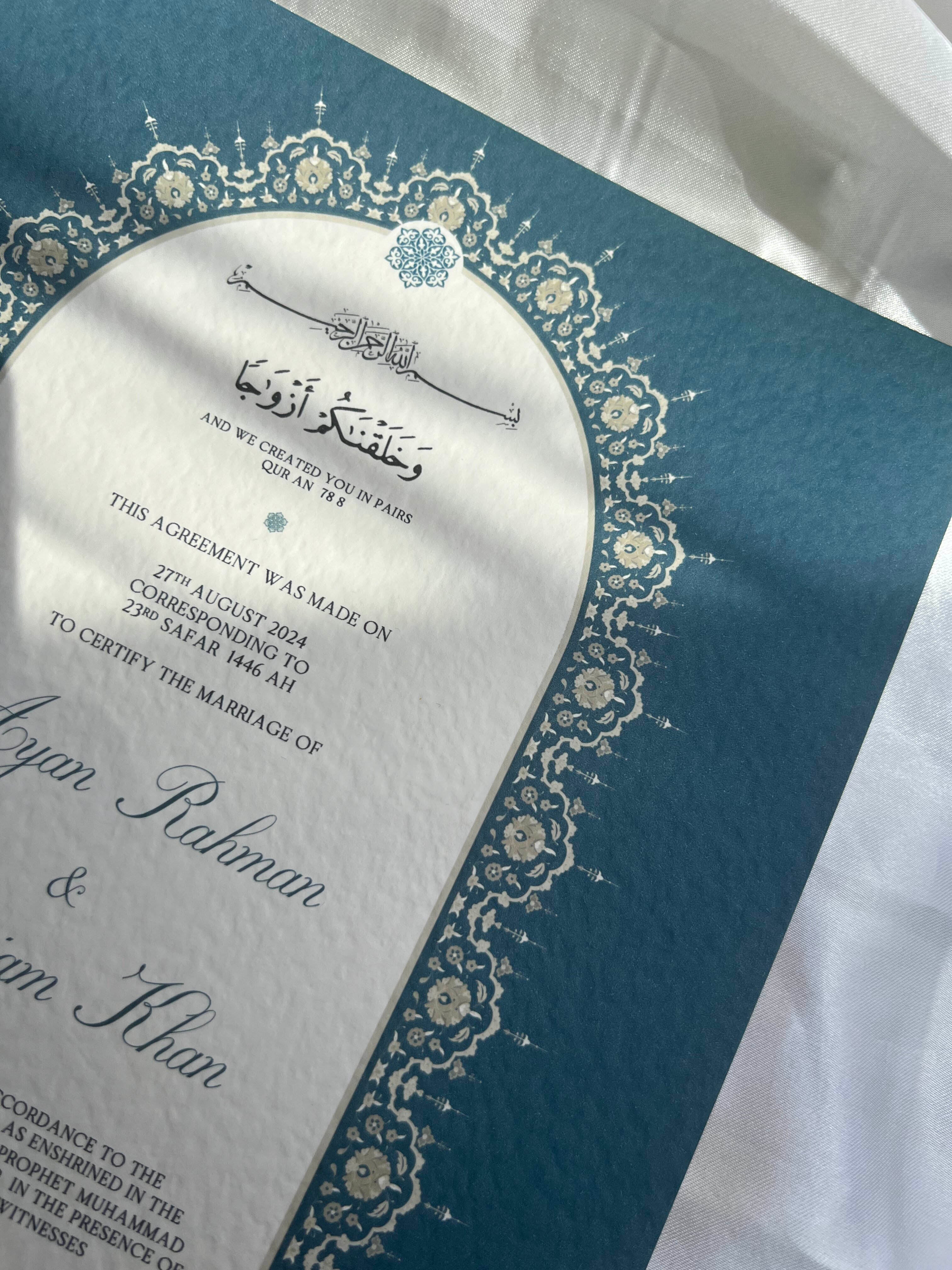 Nikah Certificate - Sea of Love + Pen