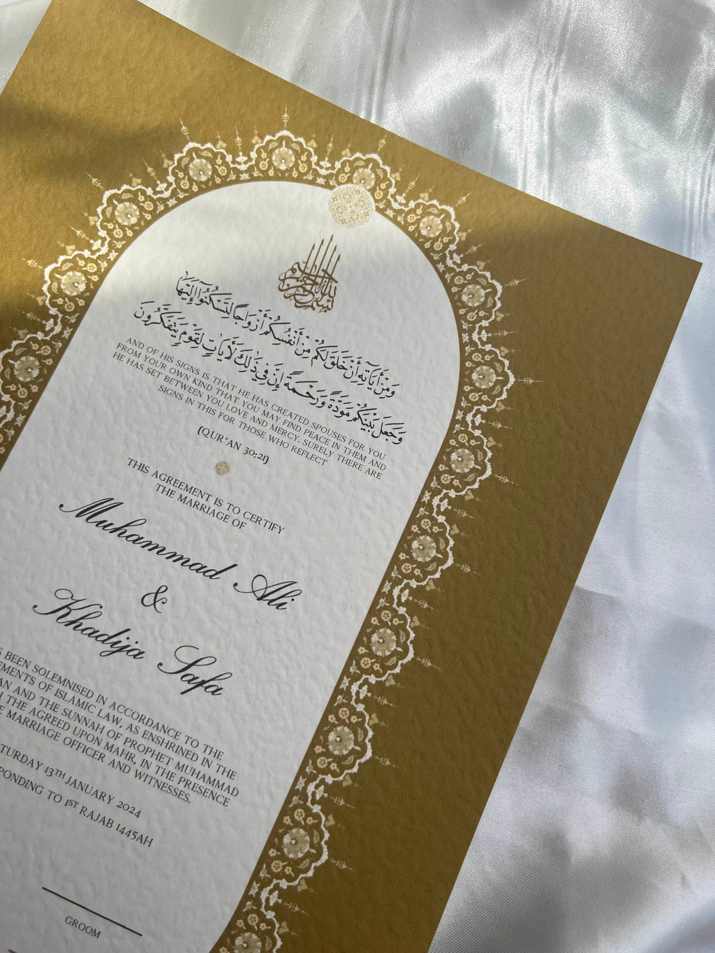 Nikah Certificate - Moment of Promise + Pen