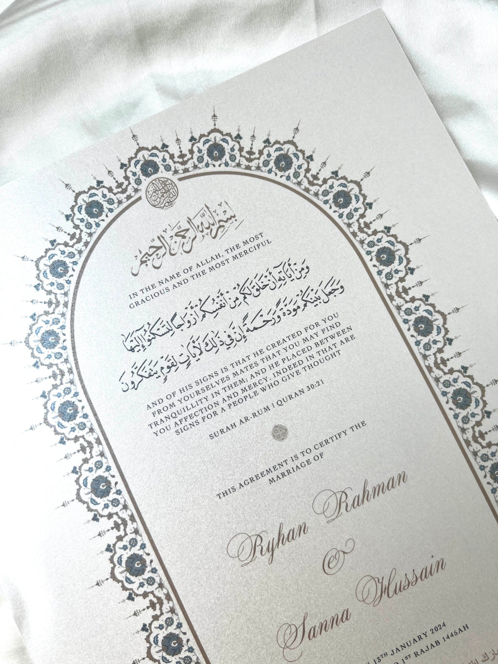 Nikah Certificate - Contract of Affection + Pen