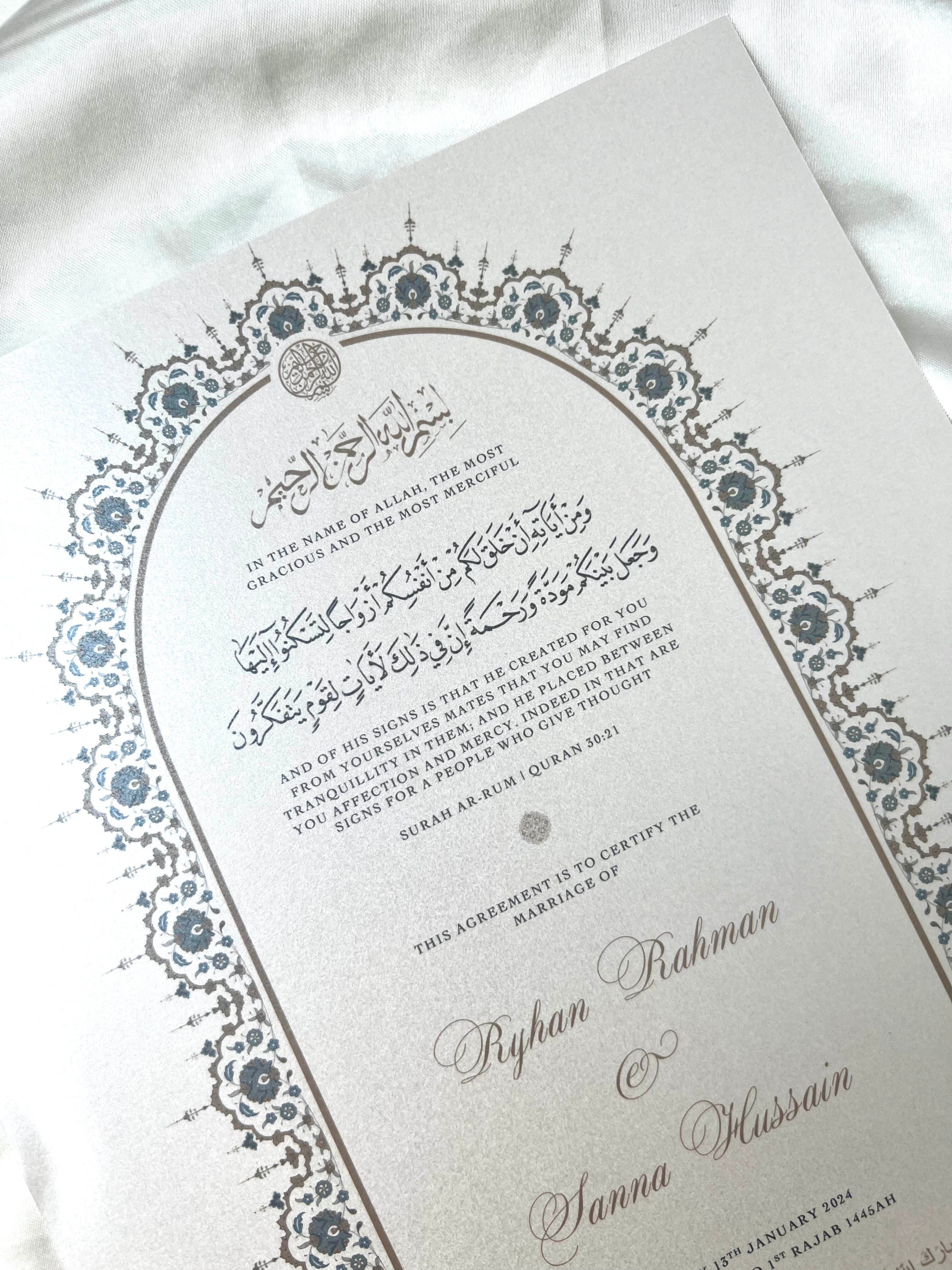 Nikah Certificate - Contract of Affection + Pen