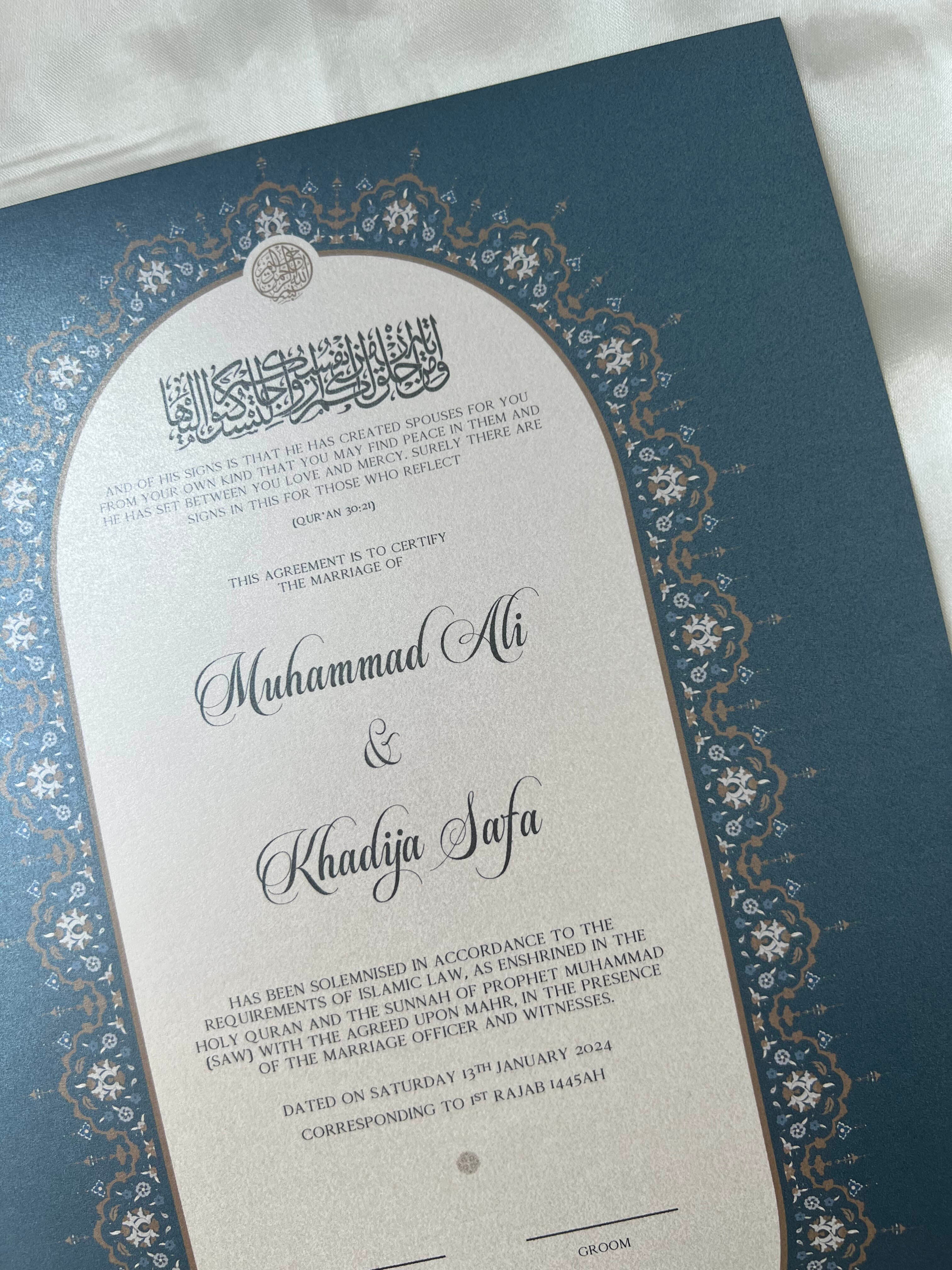 Nikah Certificate - Sea of Love + Pen