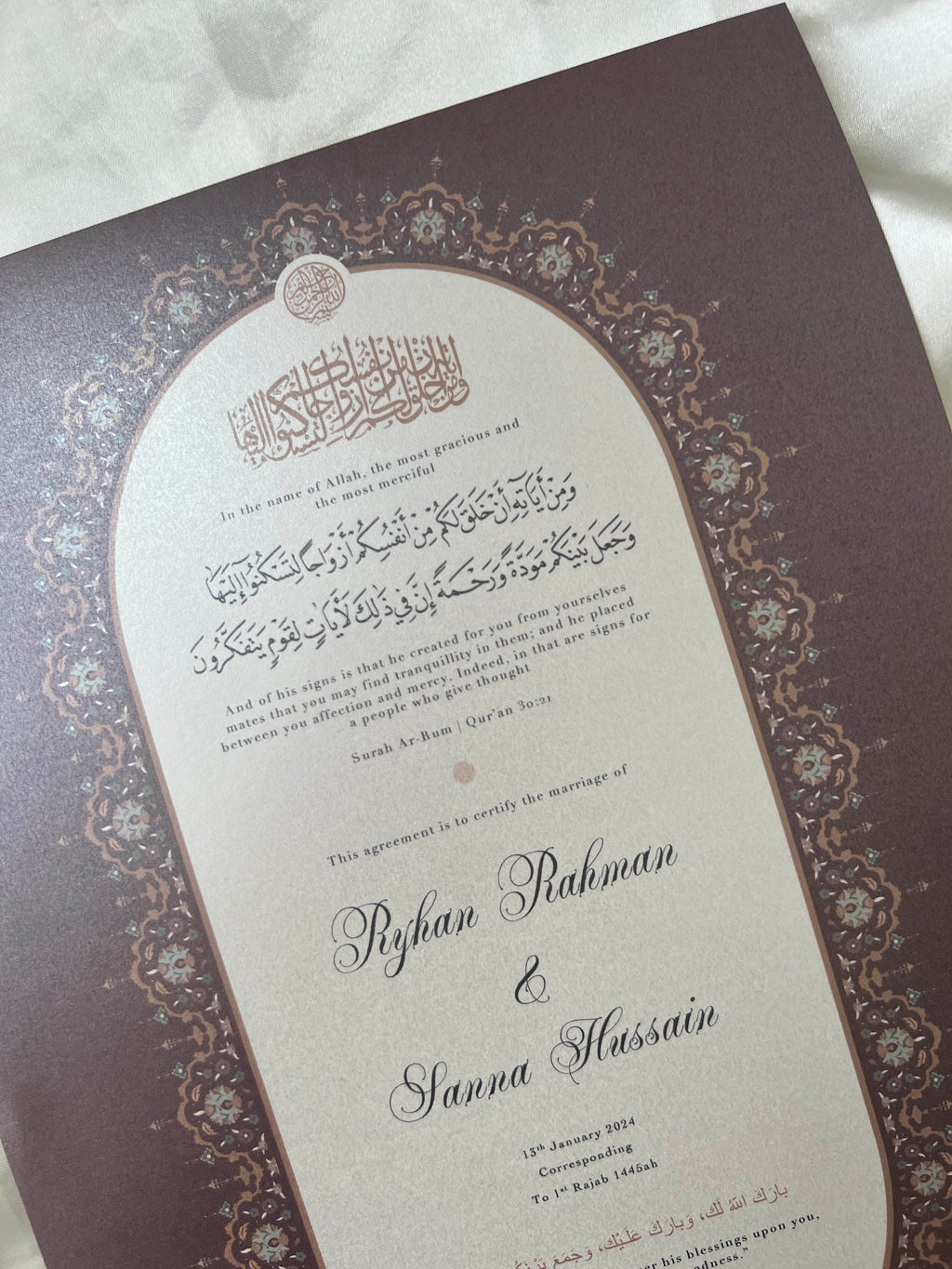 Nikah Certificate - Tale of the Heart + Pen