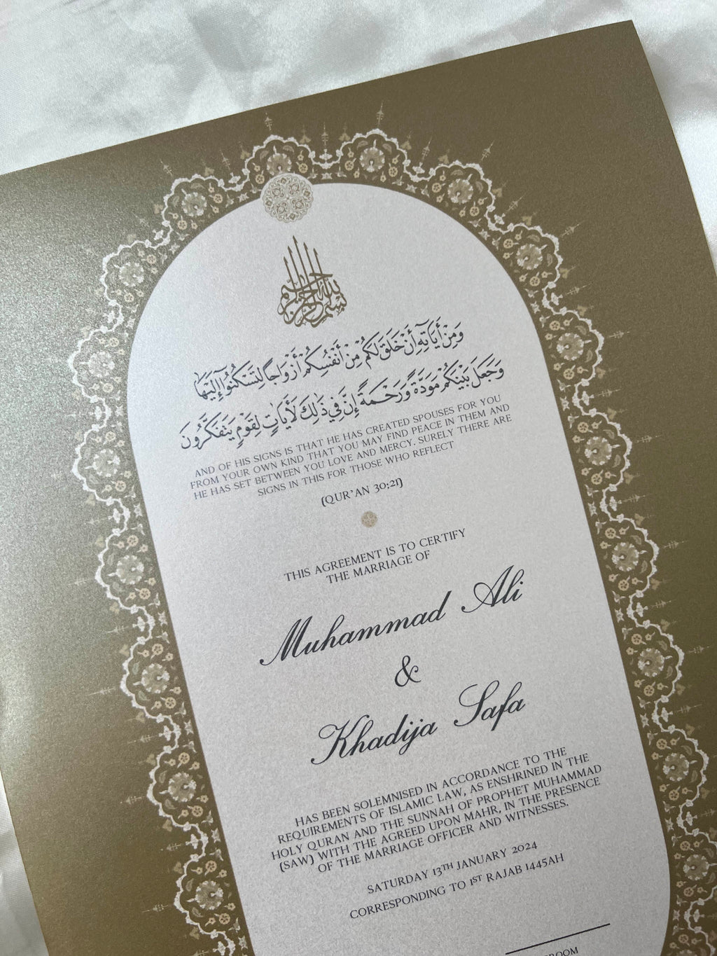 Nikah Certificate - Moment of Promise + Pen