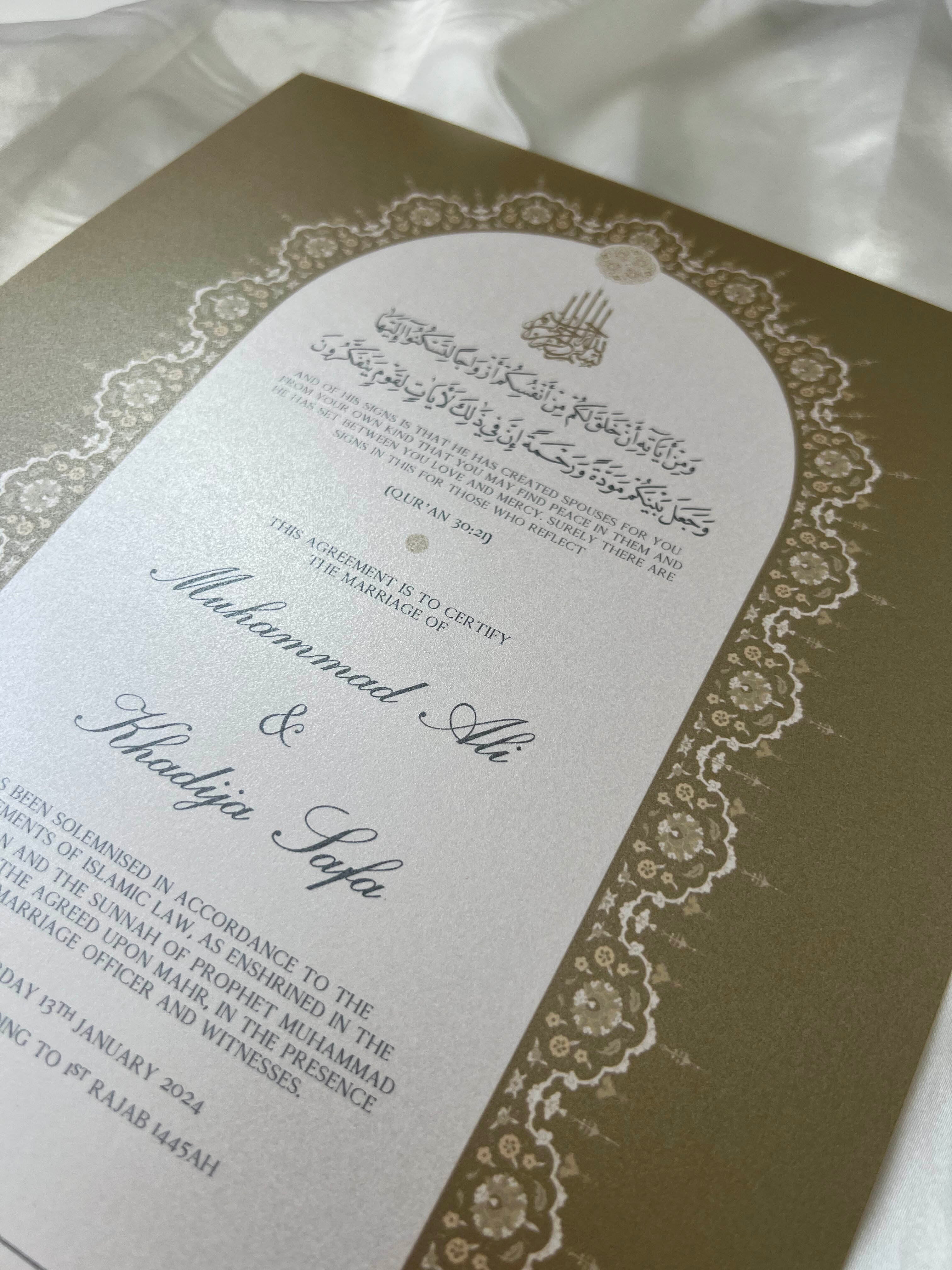 Nikah Certificate - Moment of Promise + Pen