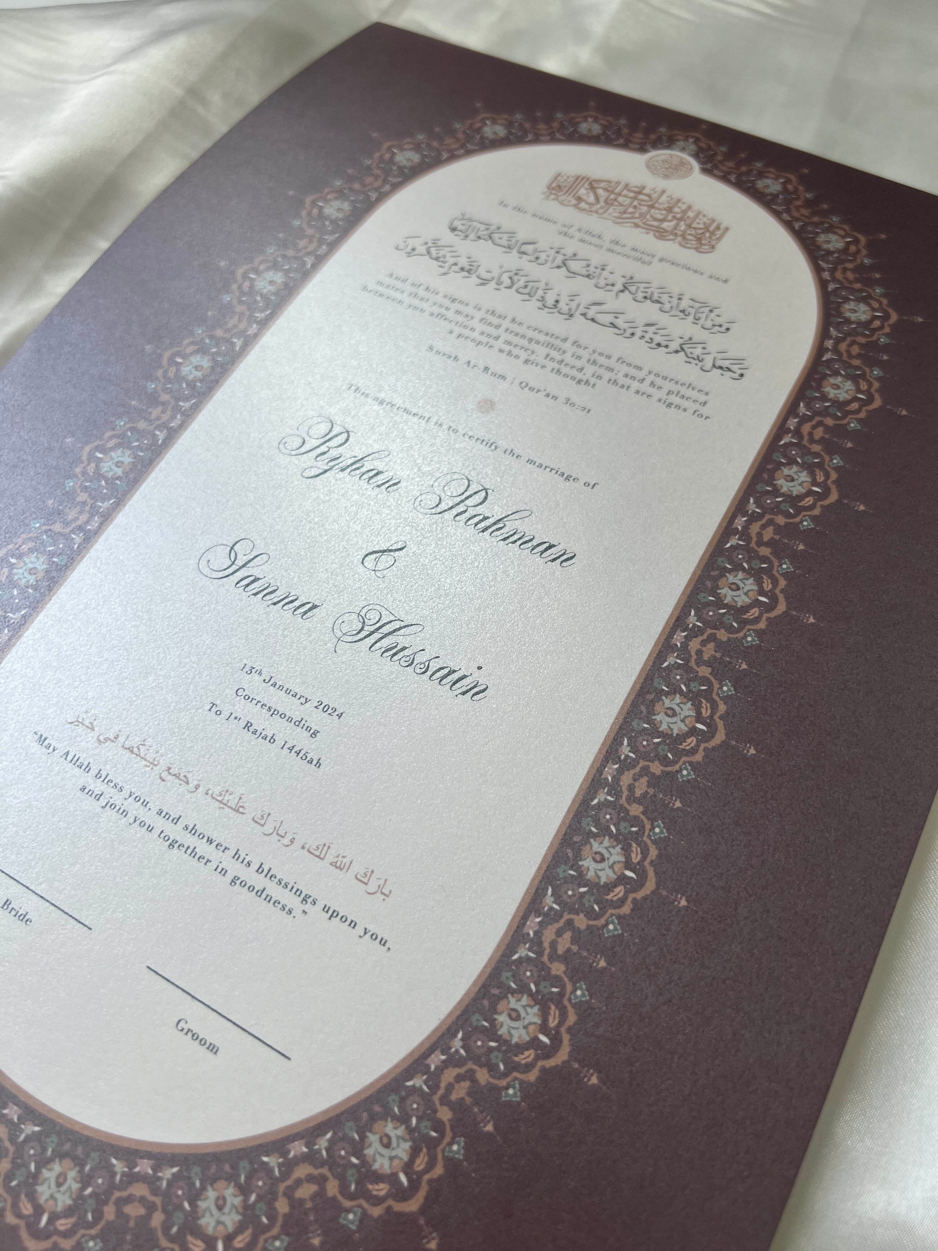 Nikah Certificate - Tale of the Heart + Pen