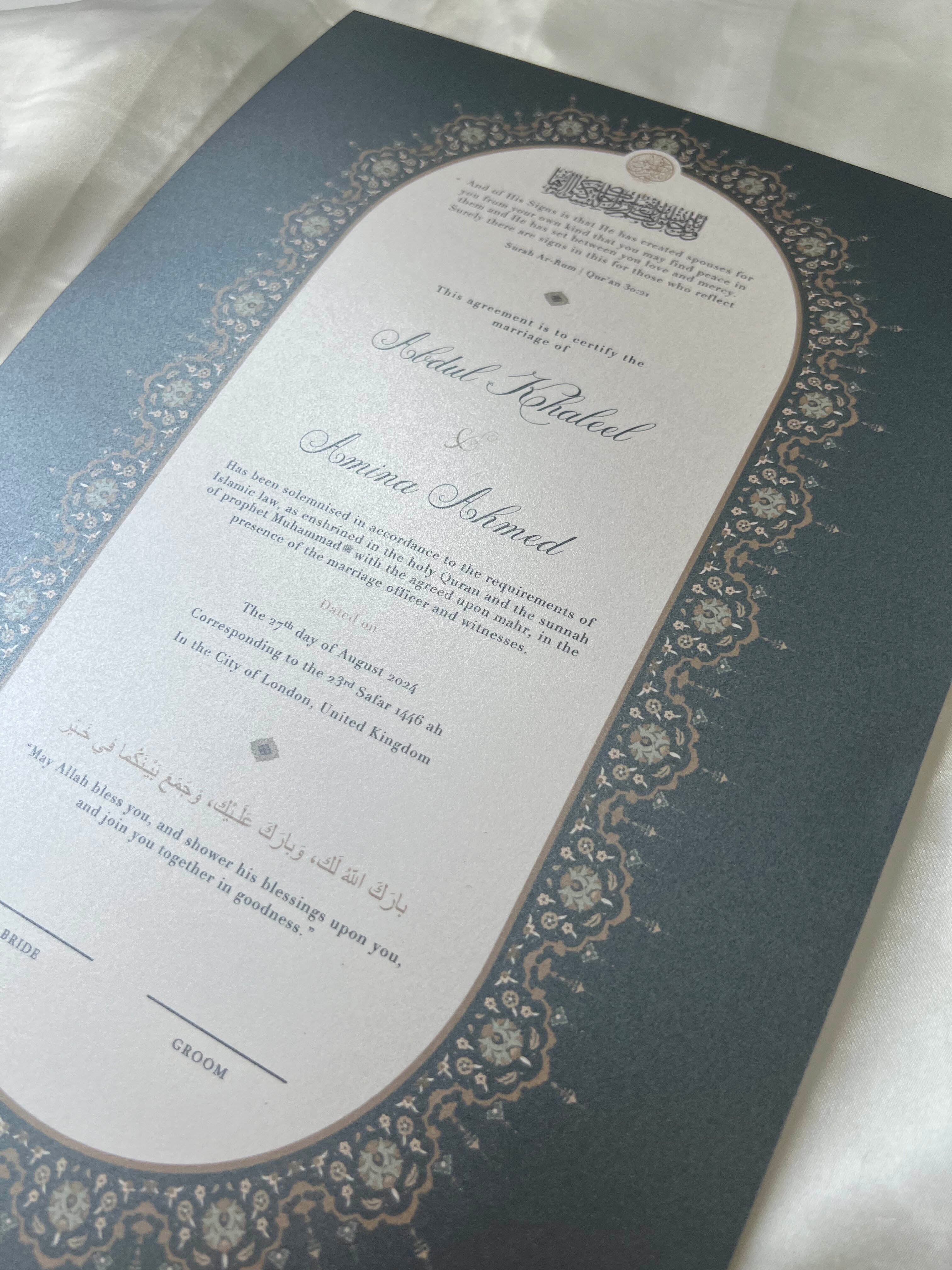 Nikah Certificate - Contract of Purity + Pen