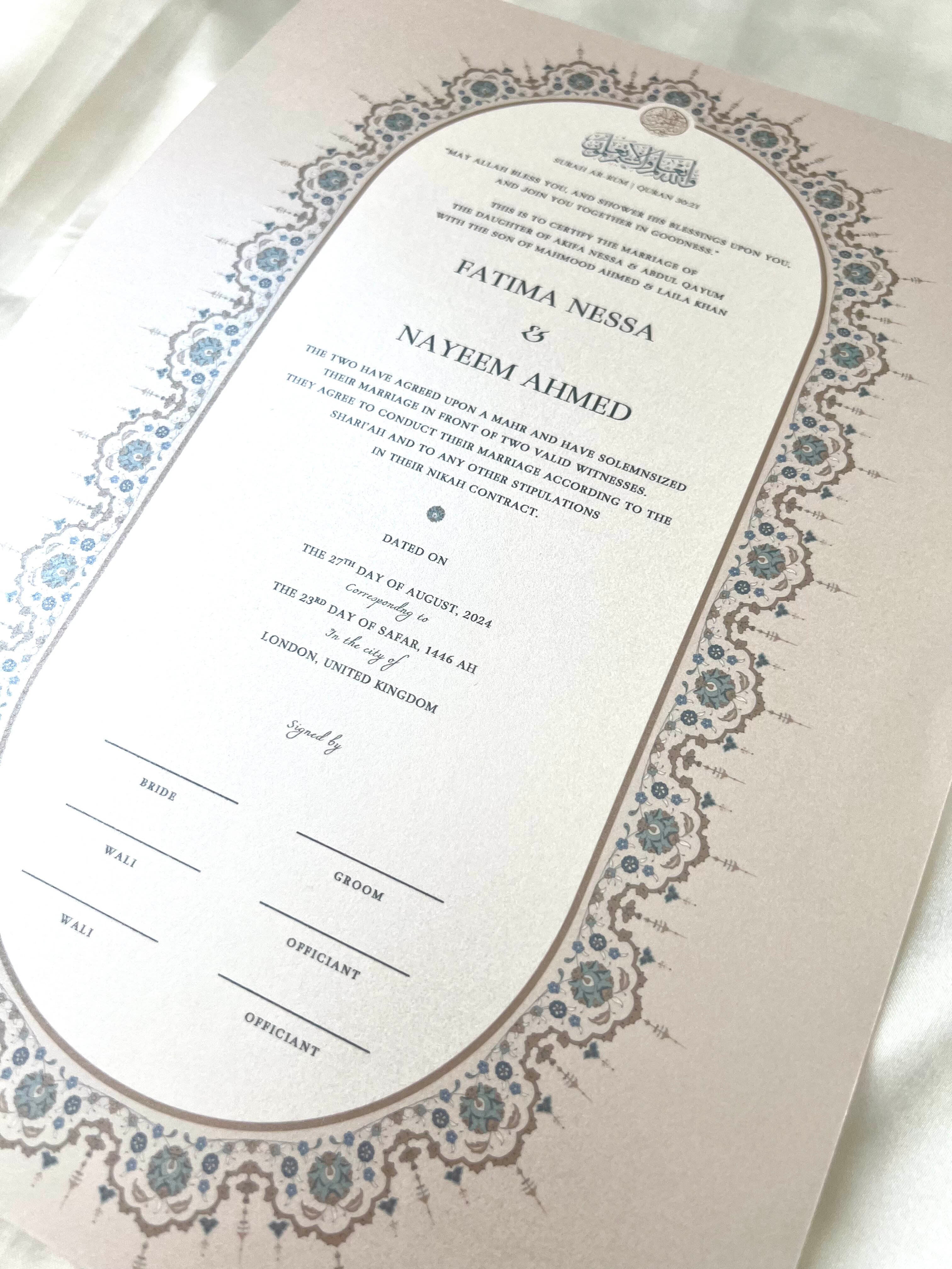 Nikah Certificate - Promise of Love + Pen