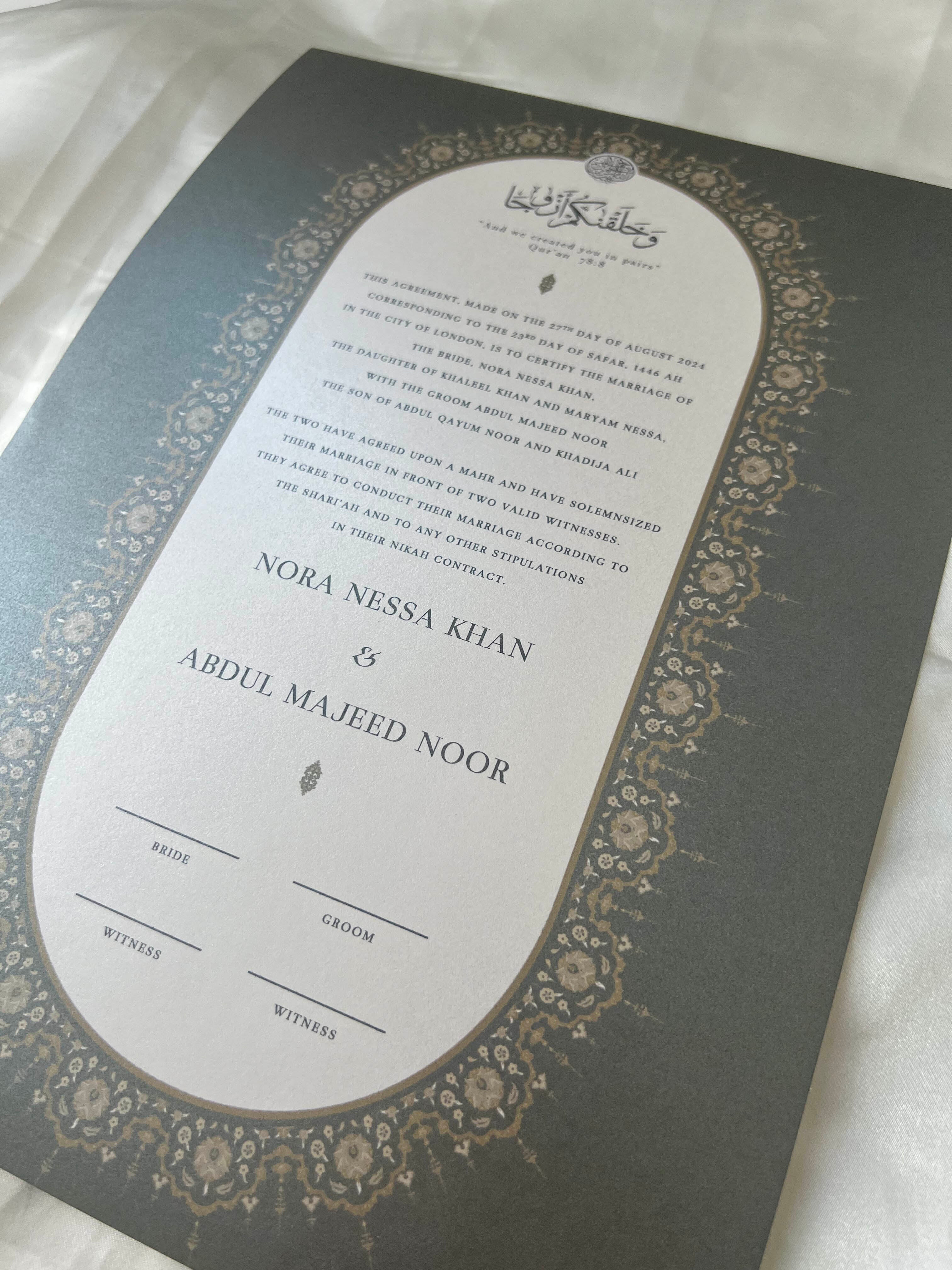 Nikah Certificate - Melodies of the Heart + Pen
