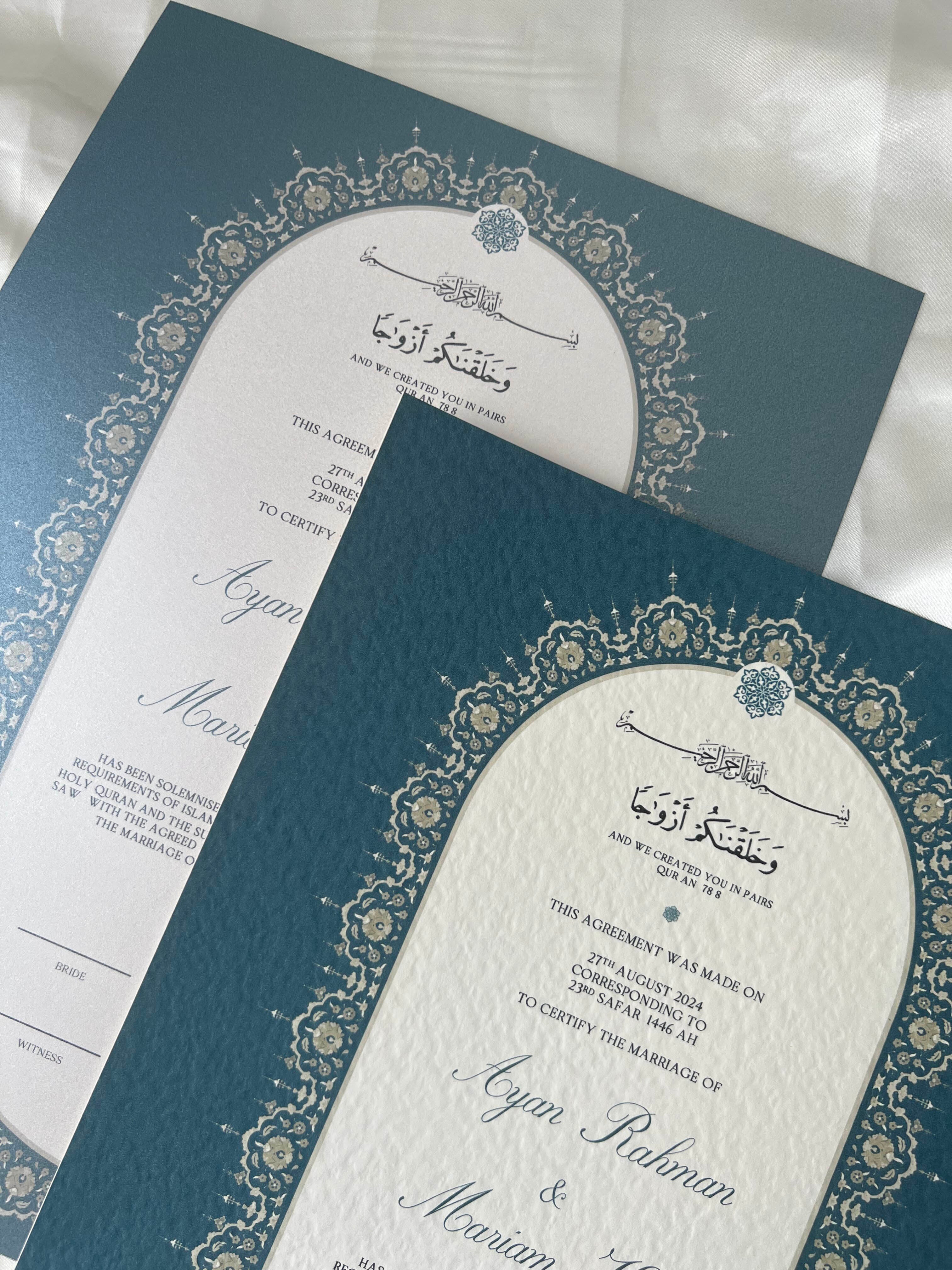 Nikah Certificate - Sea of Love + Pen