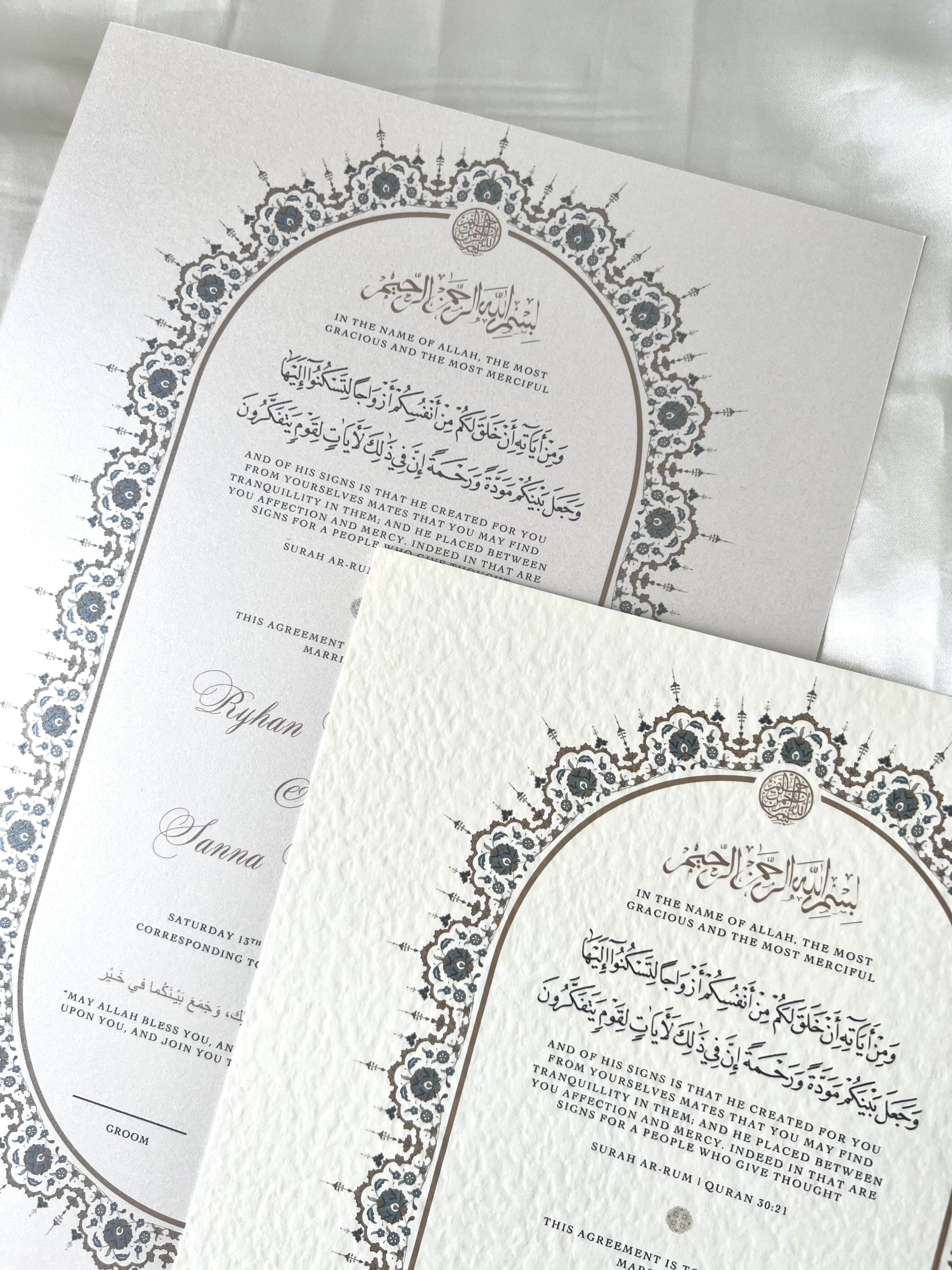 Nikah Certificate - Contract of Affection