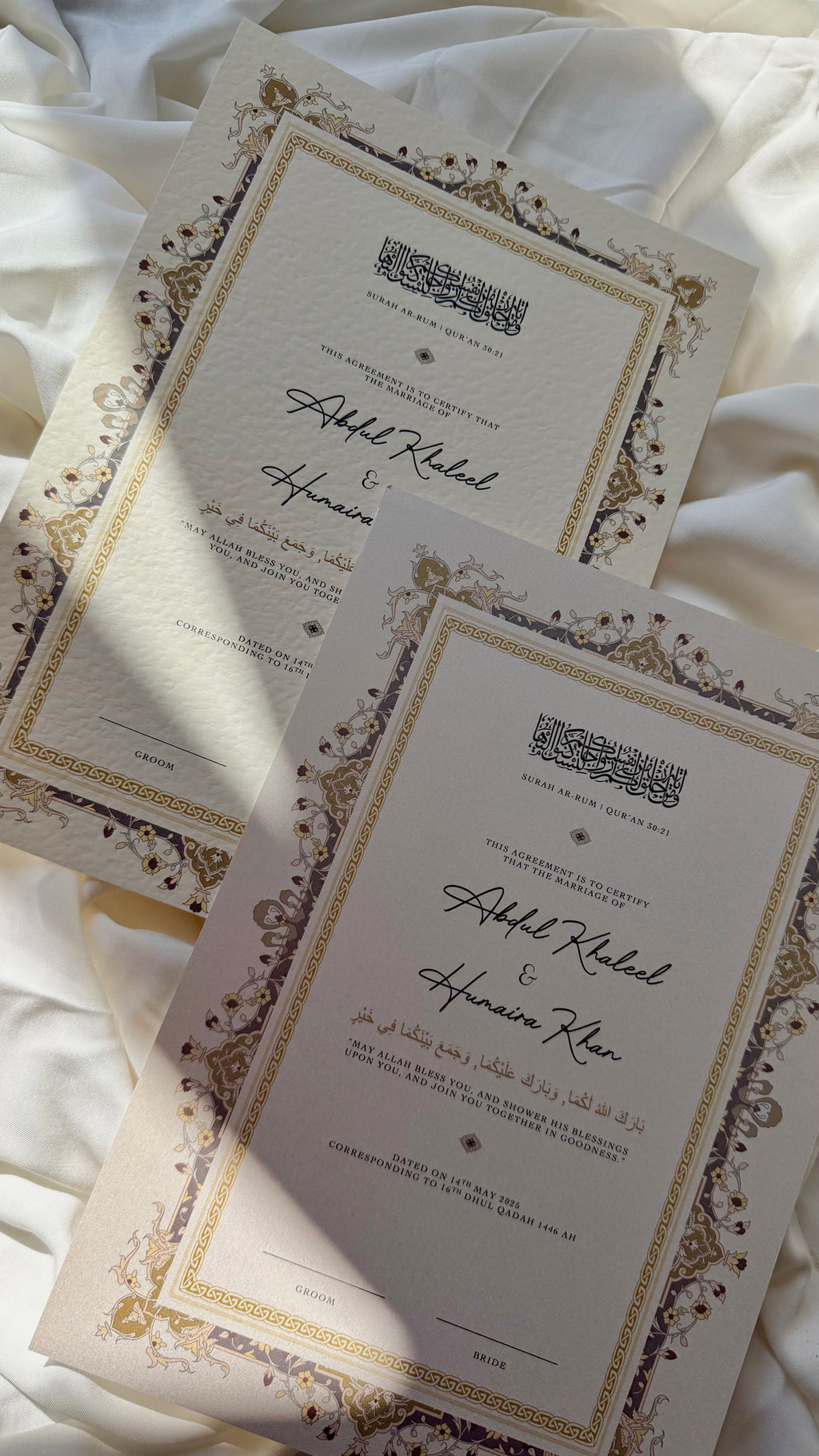 Nikah Certificate - Pure bond + Pen