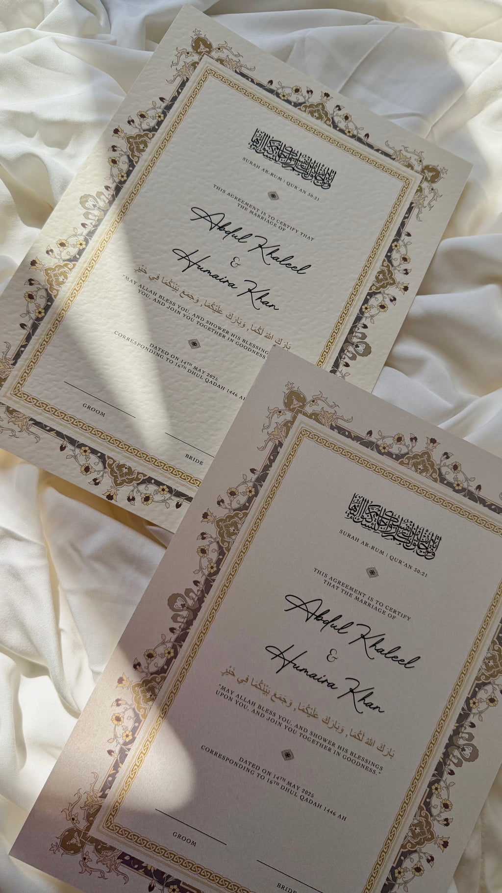 Nikah Certificate - Pure bond + Pen