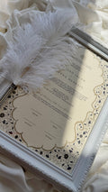Bundle: Nikah Certificate - Garden of Blue Blossoms + Frame + Pen