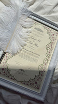 Bundle: Nikah Certificate - Spring of Love + Frame + Pen