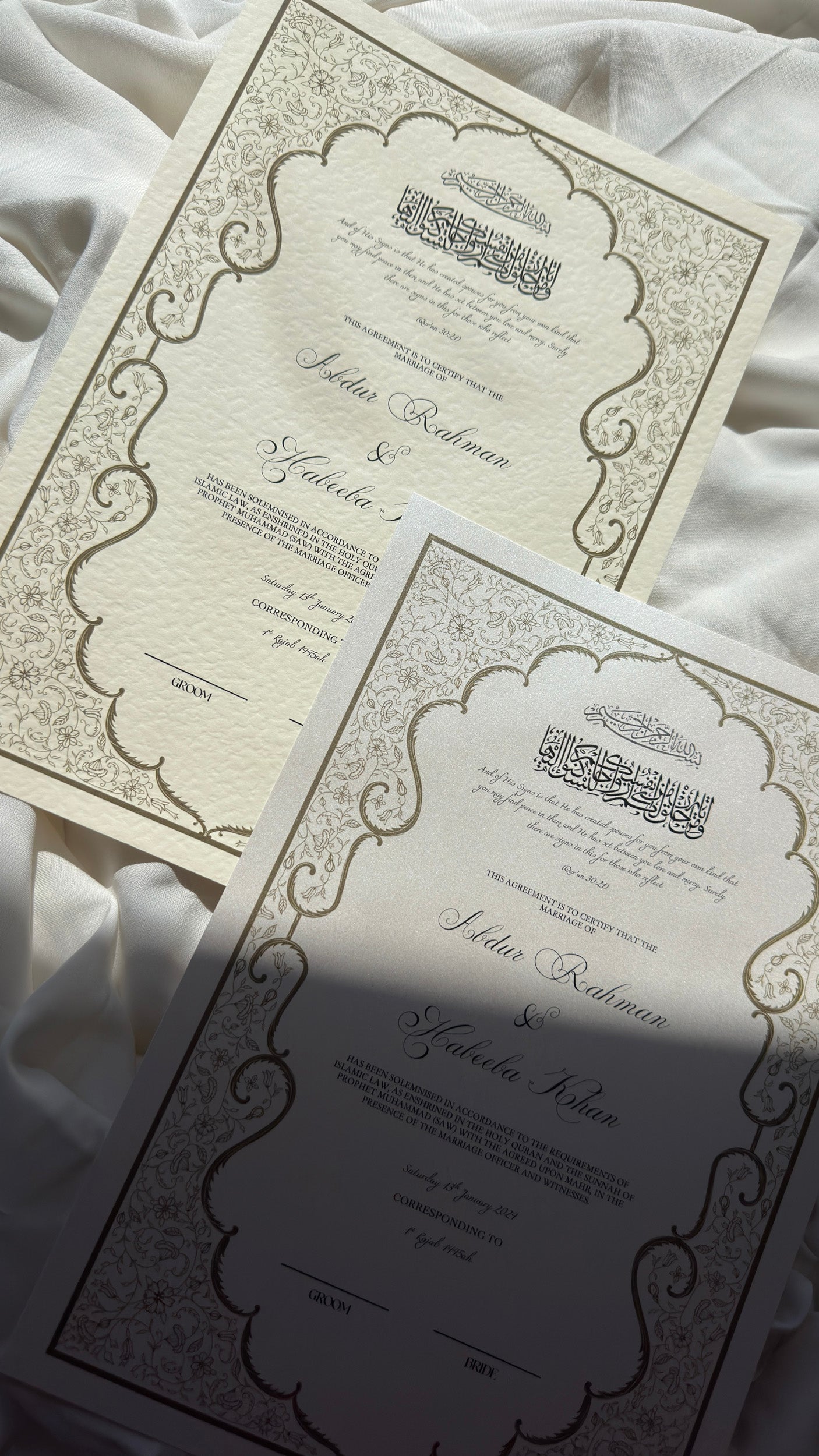 Nikah Certificate - Garden of Barakah