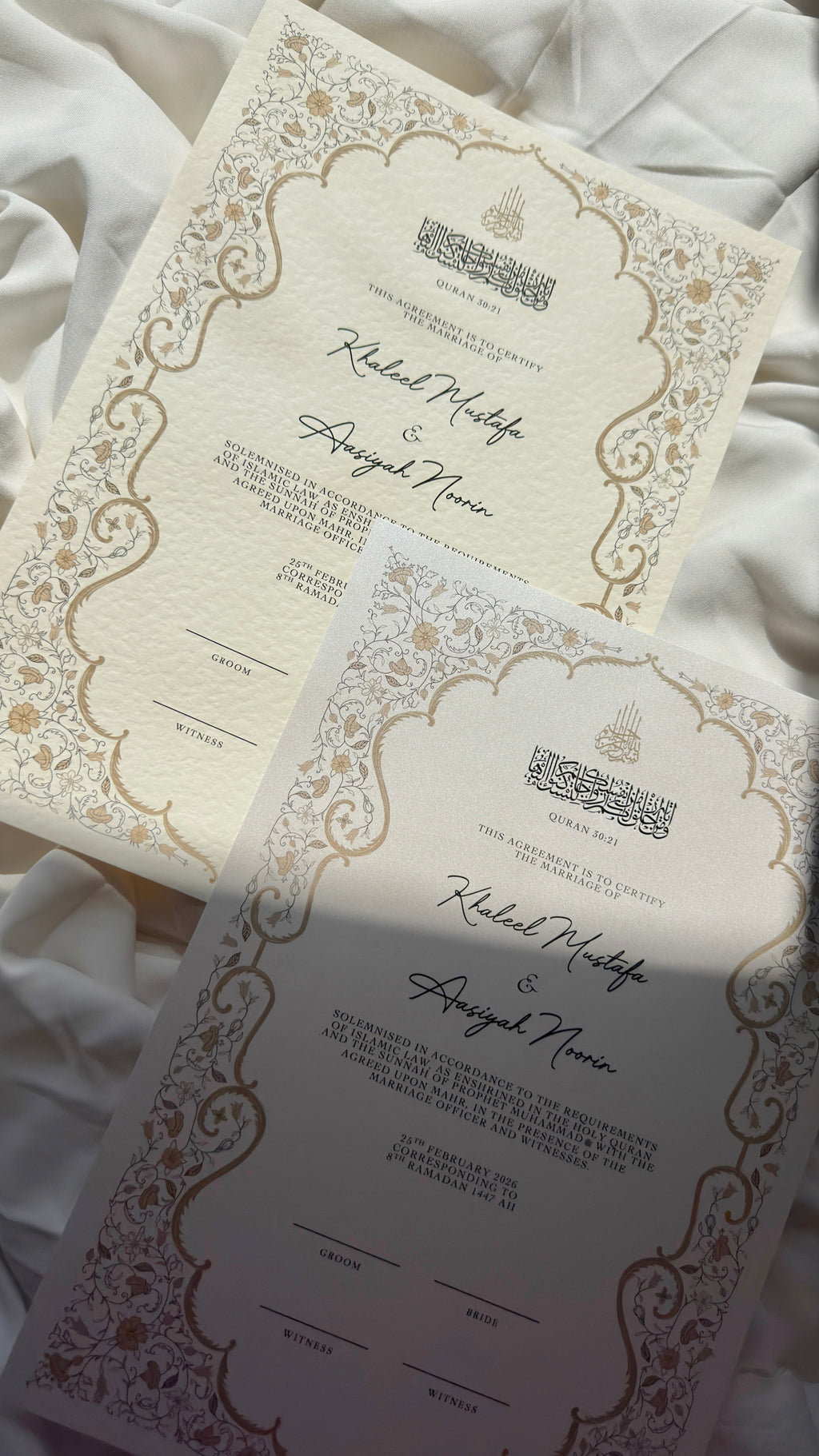 Nikah Certificate - Garden of Light