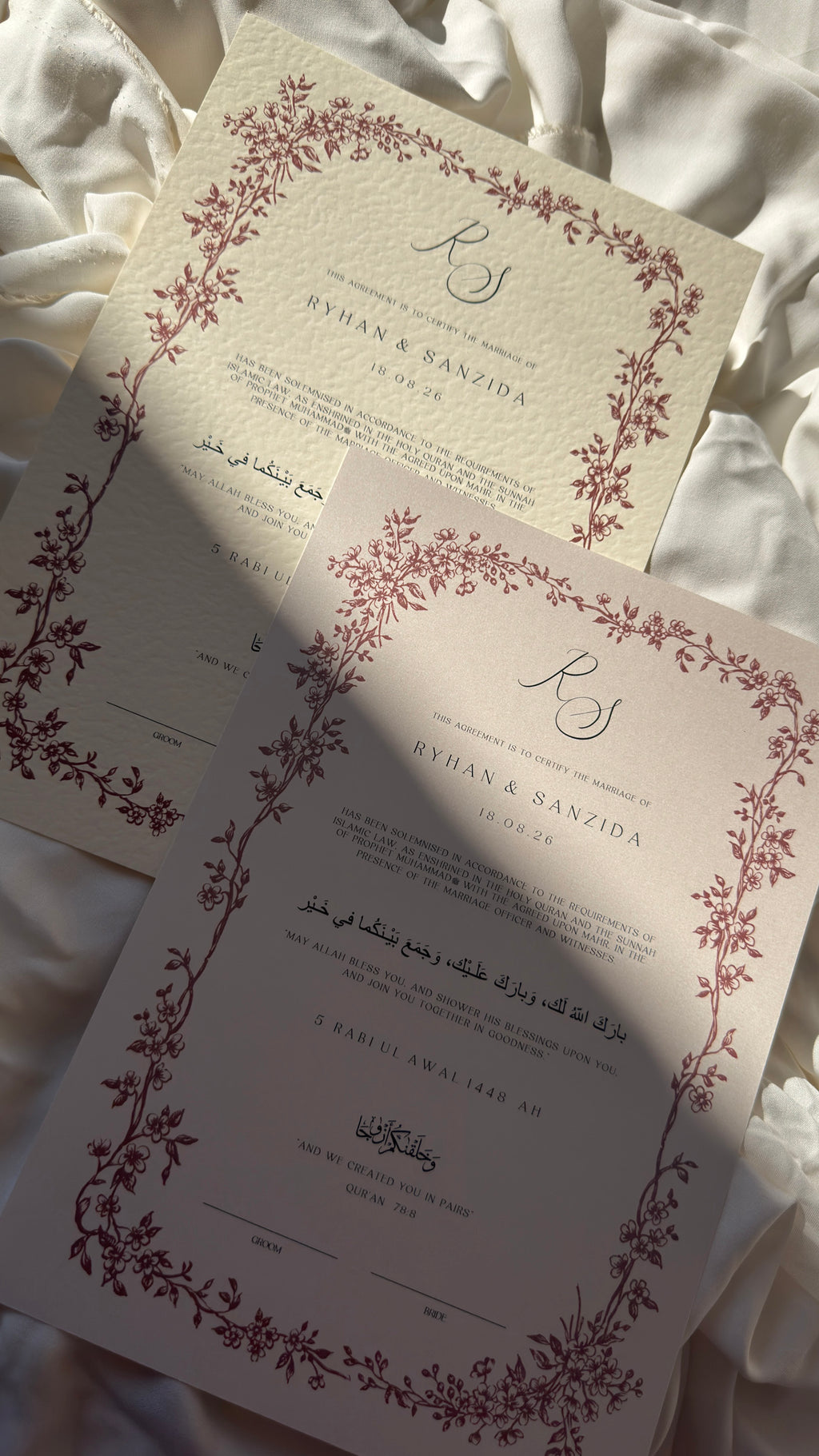 Nikah Certificate - The Crimson Vow