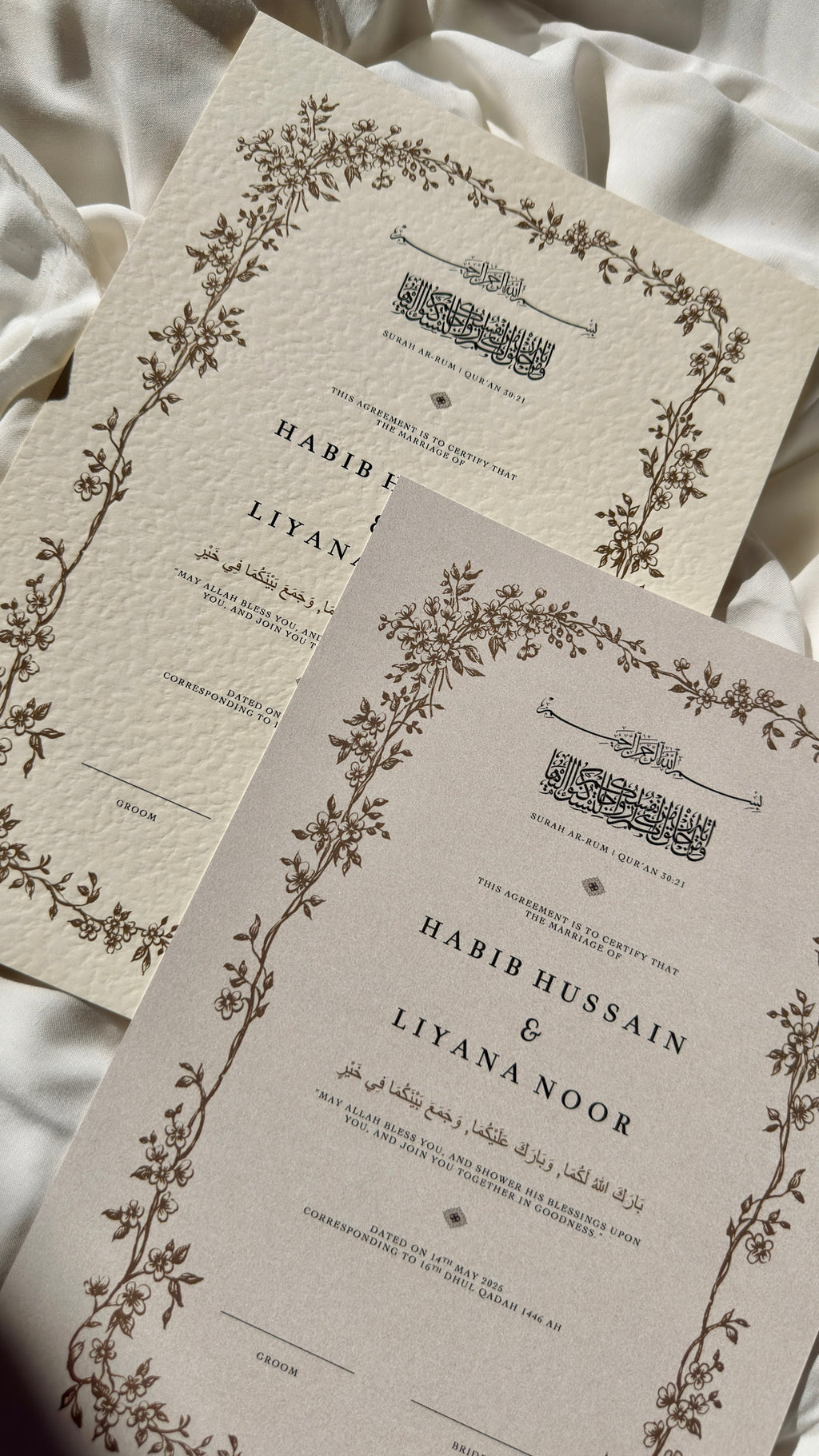 Bundle: Nikah Certificate - Rooted in Blessing + Frame + Pen