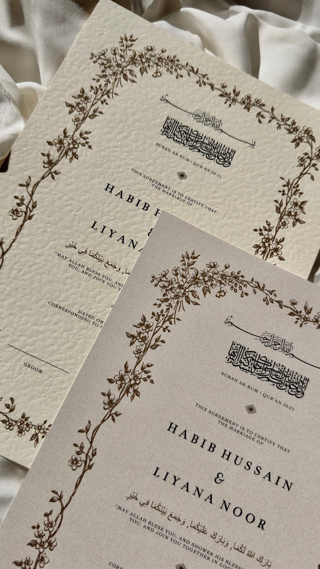 Bundle: Nikah Certificate - Rooted in Blessing + Frame + Pen