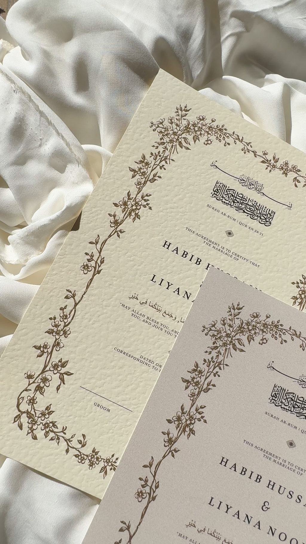 Bundle: Nikah Certificate - Rooted in Blessing + Frame + Pen