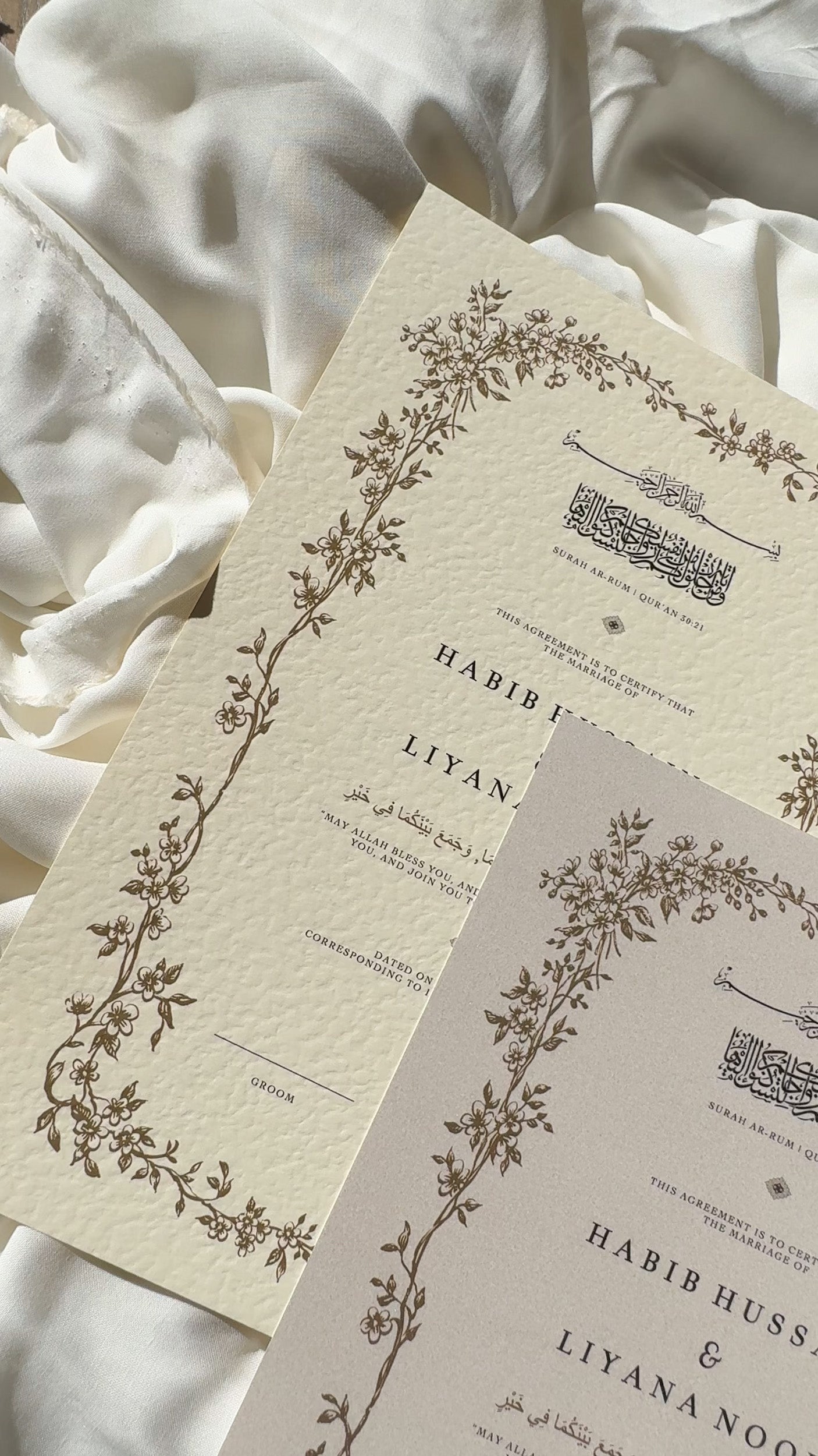 Bundle: Nikah Certificate - Rooted in Blessing + Frame + Pen