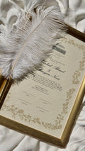 Bundle: Nikah Certificate - Gold of Spring + Frame + Pen