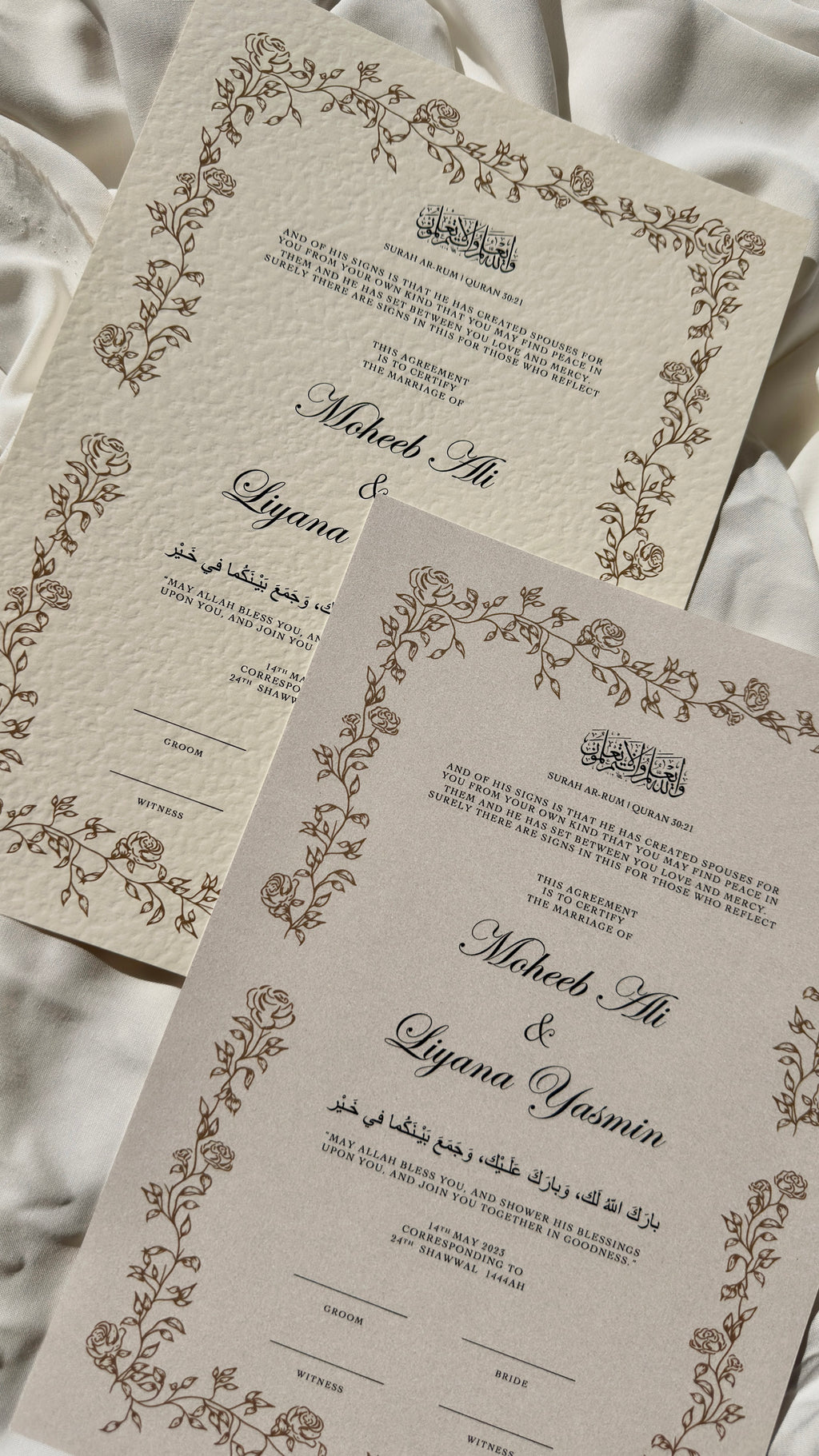 Nikah Certificate - Leaves of Union