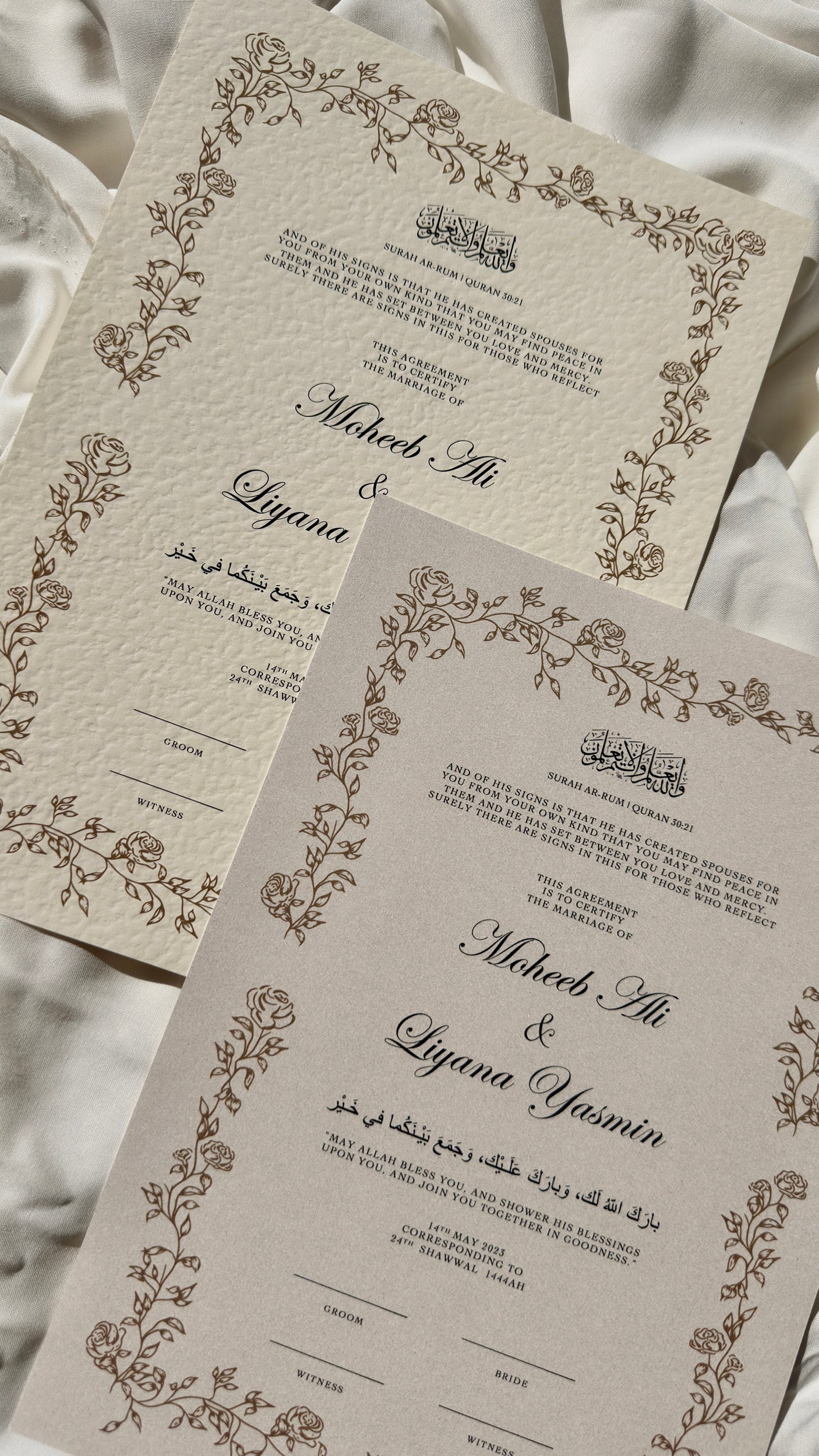 Nikah Certificate - Leaves of Union