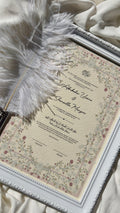 Bundle: Nikah Certificate - The Rose Garden + Frame + Pen
