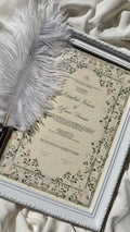 Bundle: Nikah Certificate - The Blooming of Two Hearts + Frame + Pen