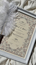Bundle: Nikah Certificate - The Purple Garden + Frame + Pen