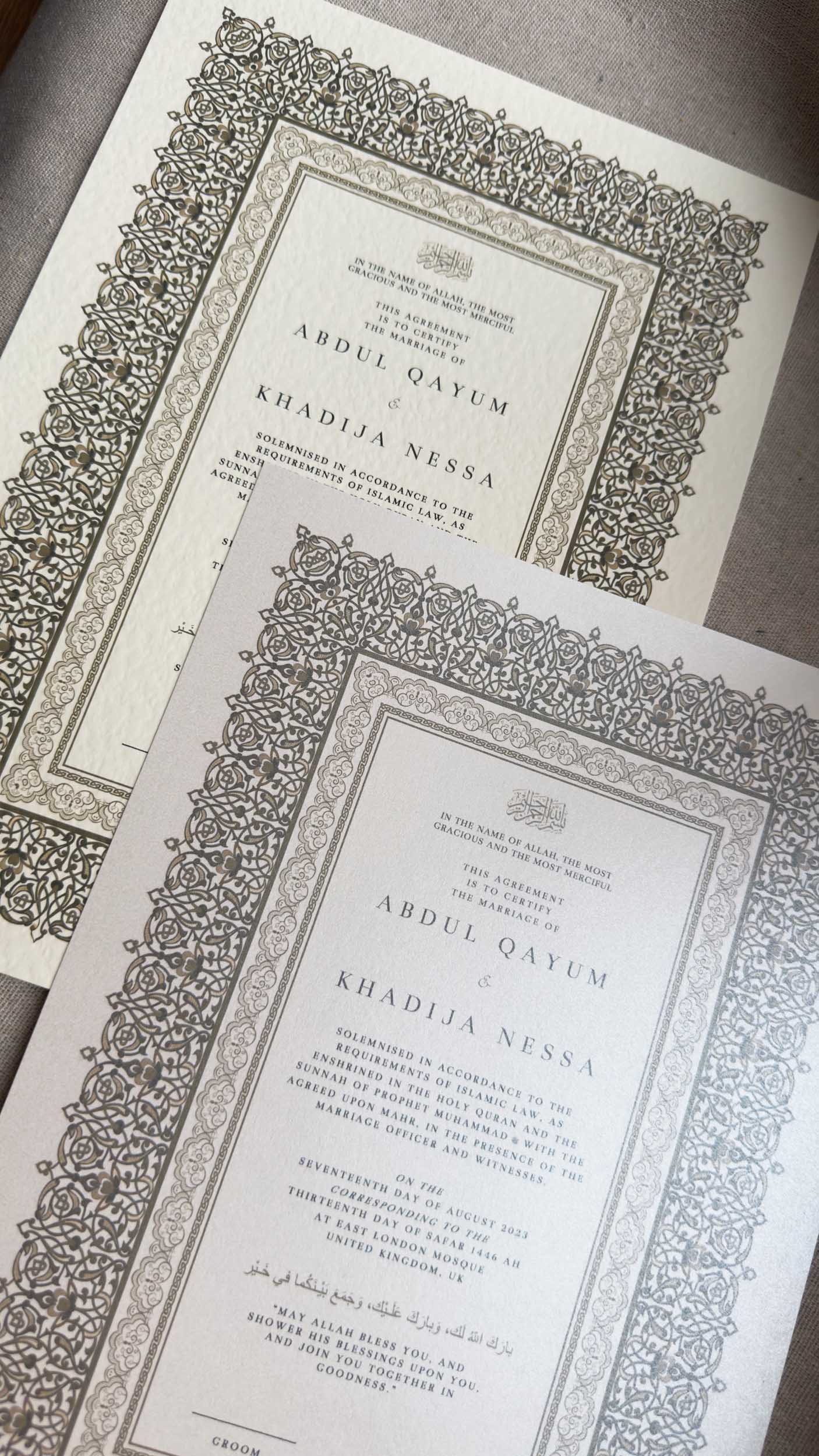 Nikah Certificate - Path of Happiness