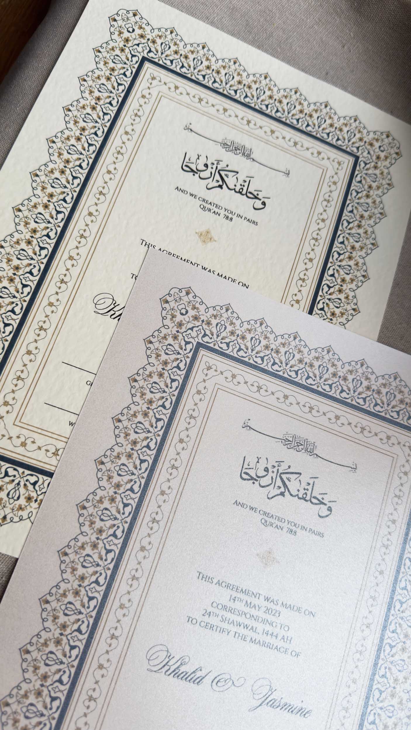 Nikah Certificate - Shine of the Sky
