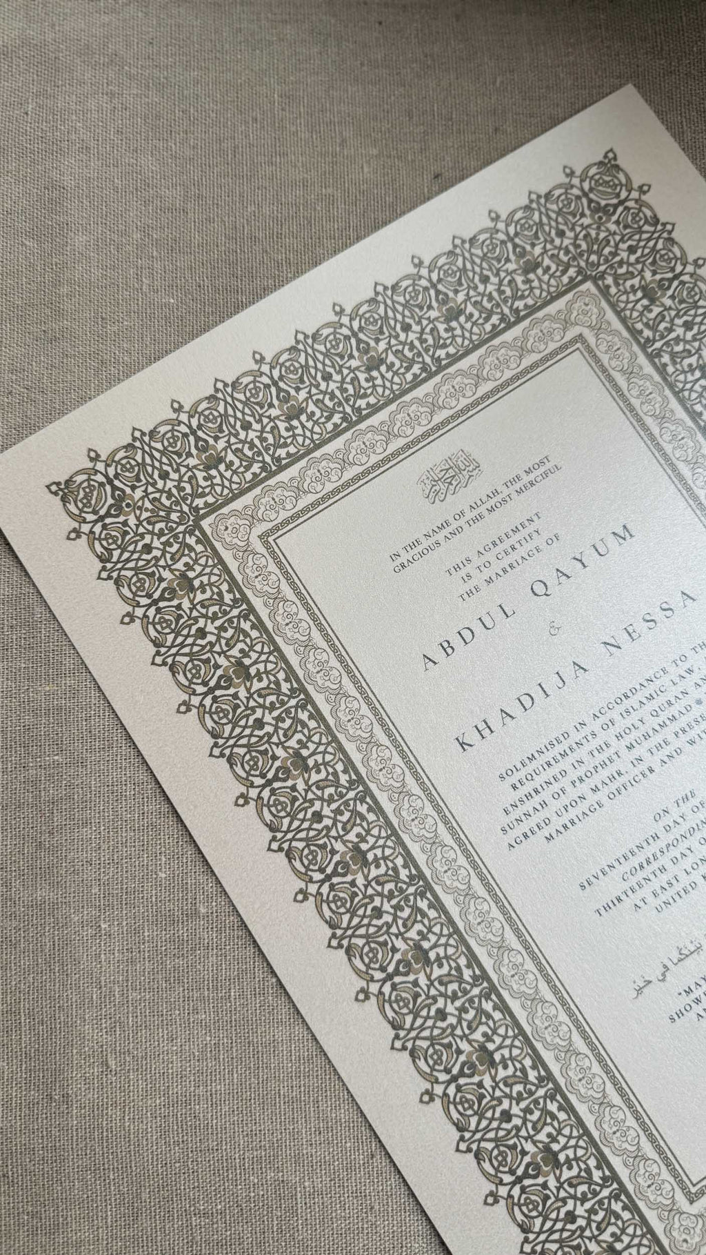 Nikah Certificate - Path of Happiness