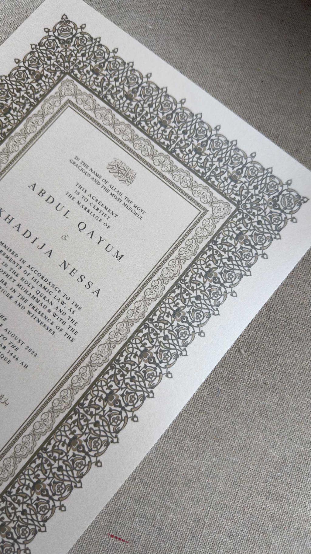 Nikah Certificate - Path of Happiness