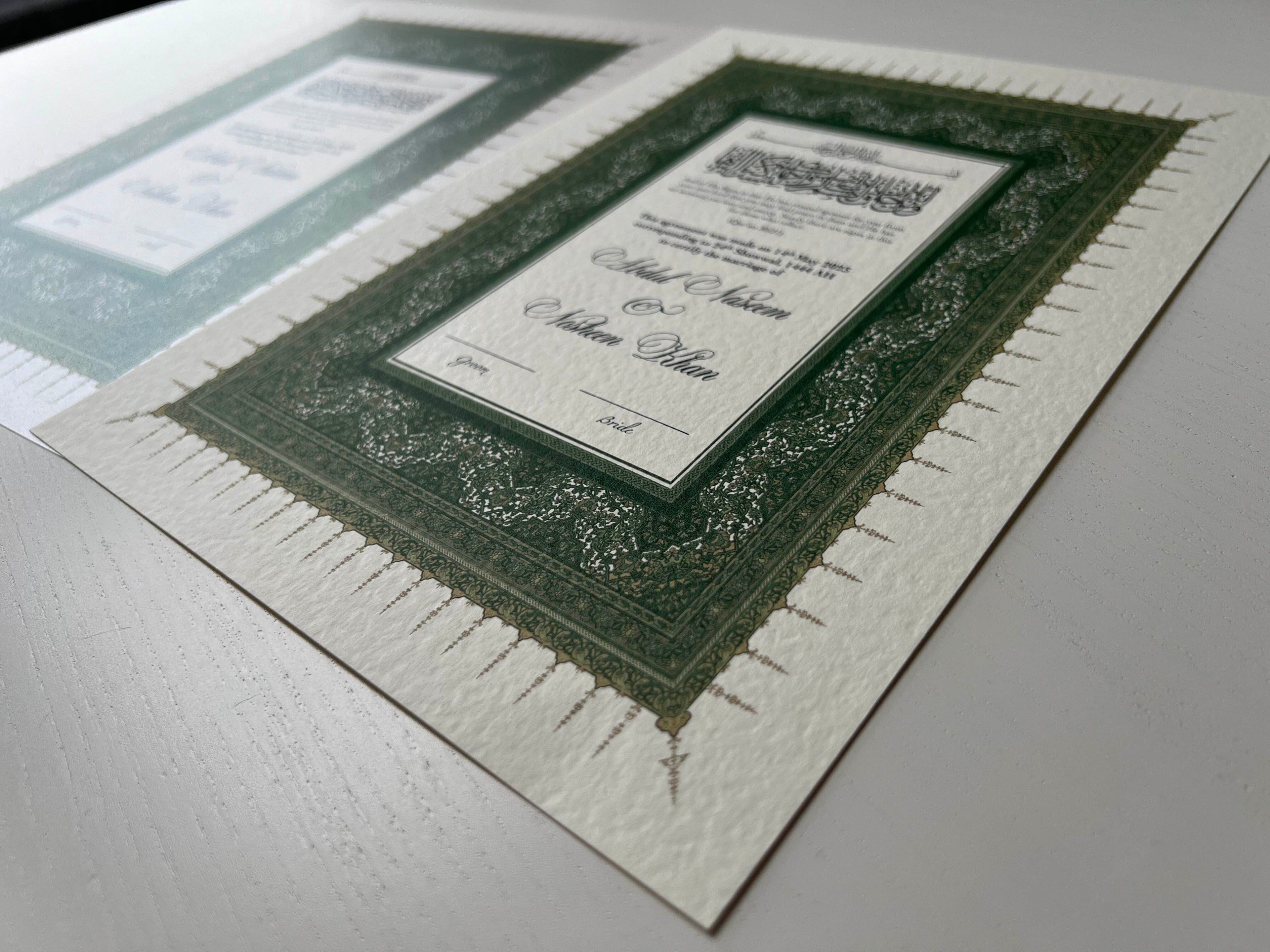 Nikah Certificate - Sage Contract