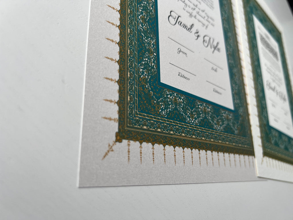 Nikah Certificate - Tale of Blue