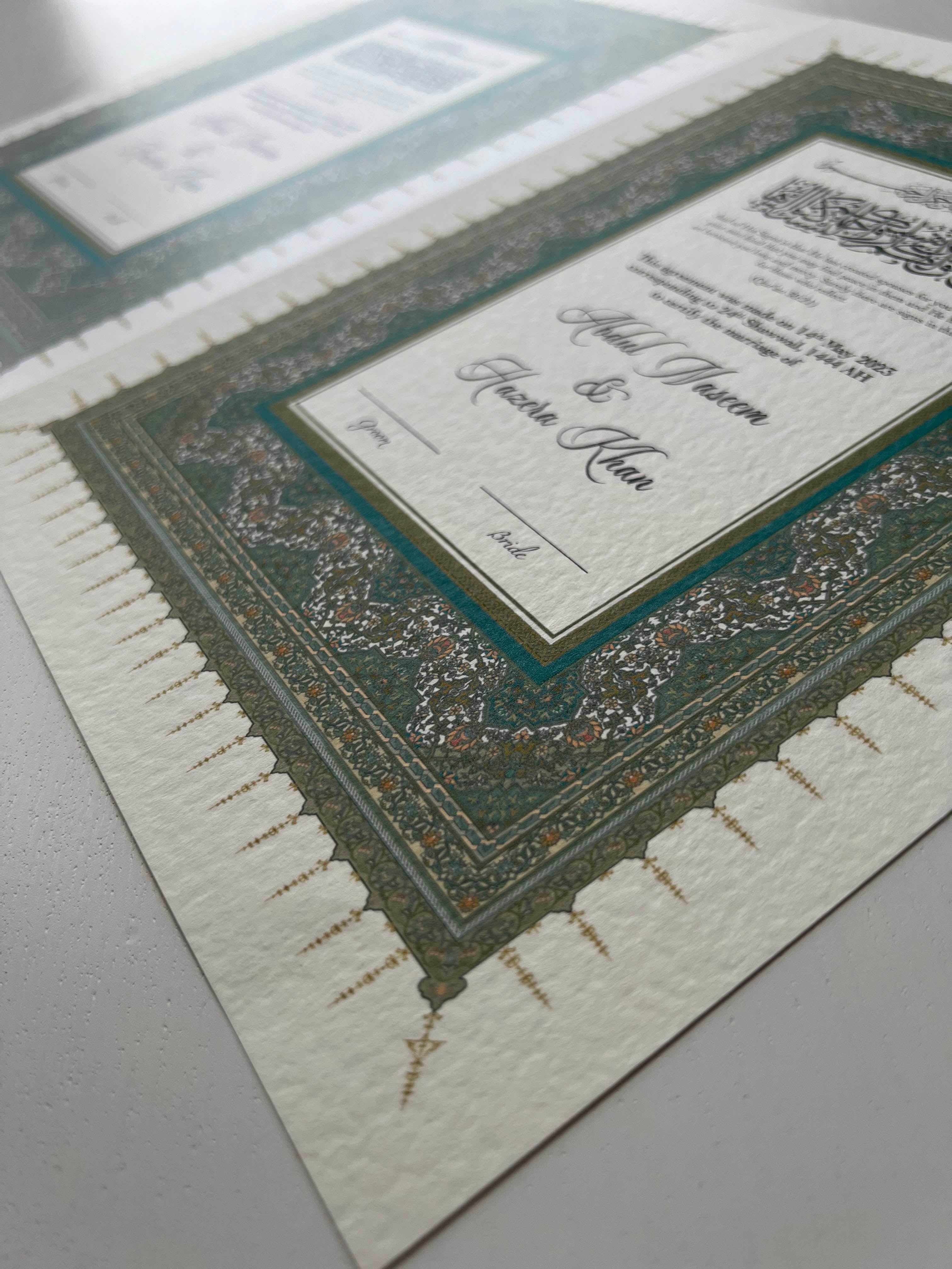 Nikah Certificate - Breeze of Green