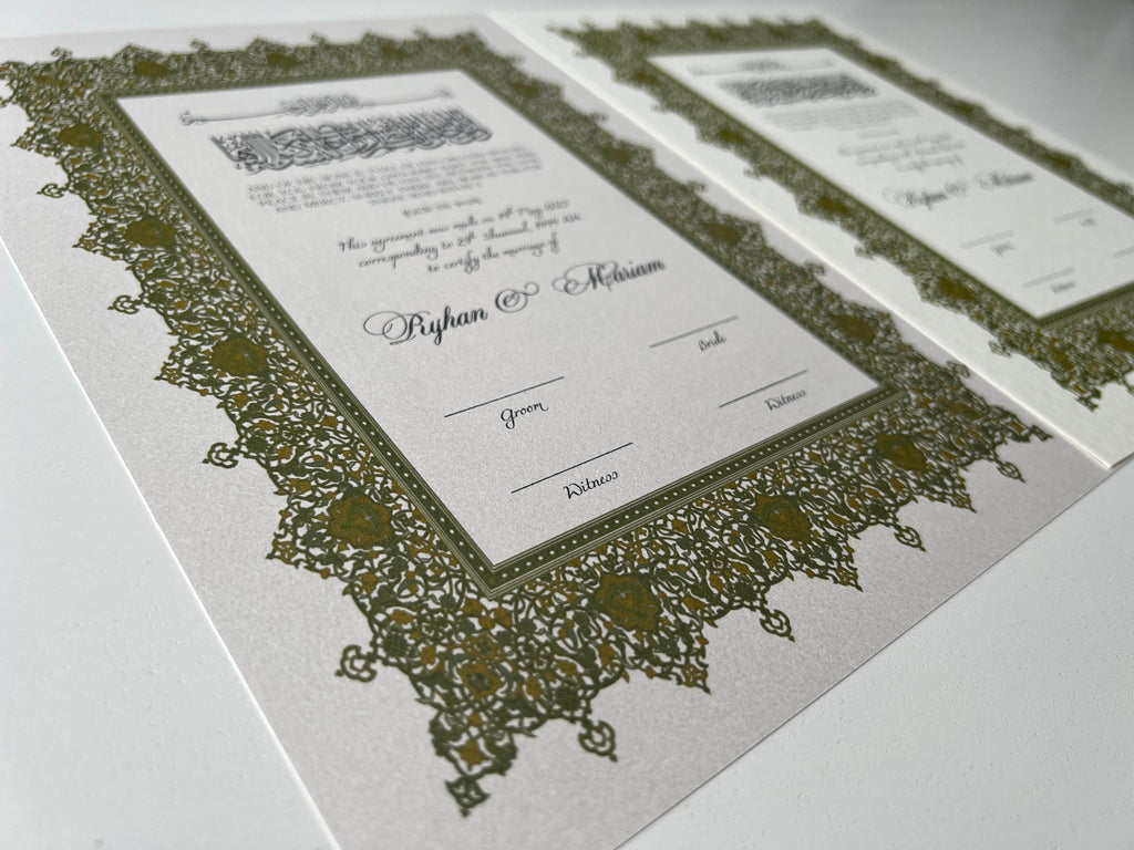 Nikah Certificate - Tale of Happiness
