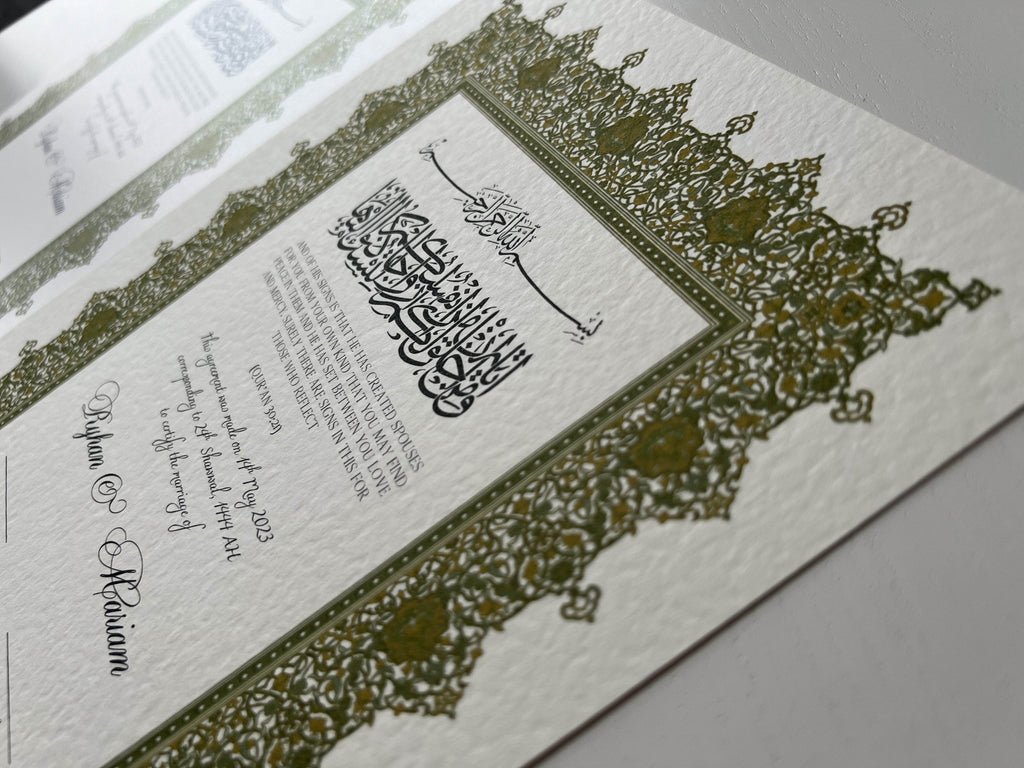 Nikah Certificate - Tale of Happiness