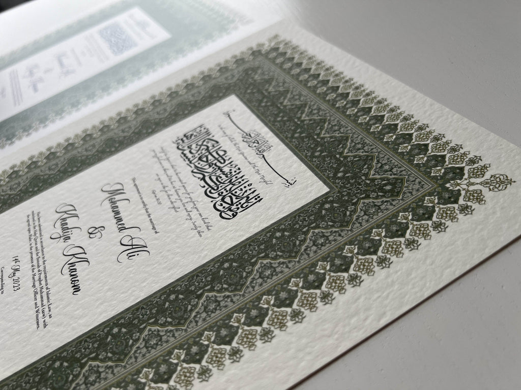 Nikah Certificate - Shine of Nature